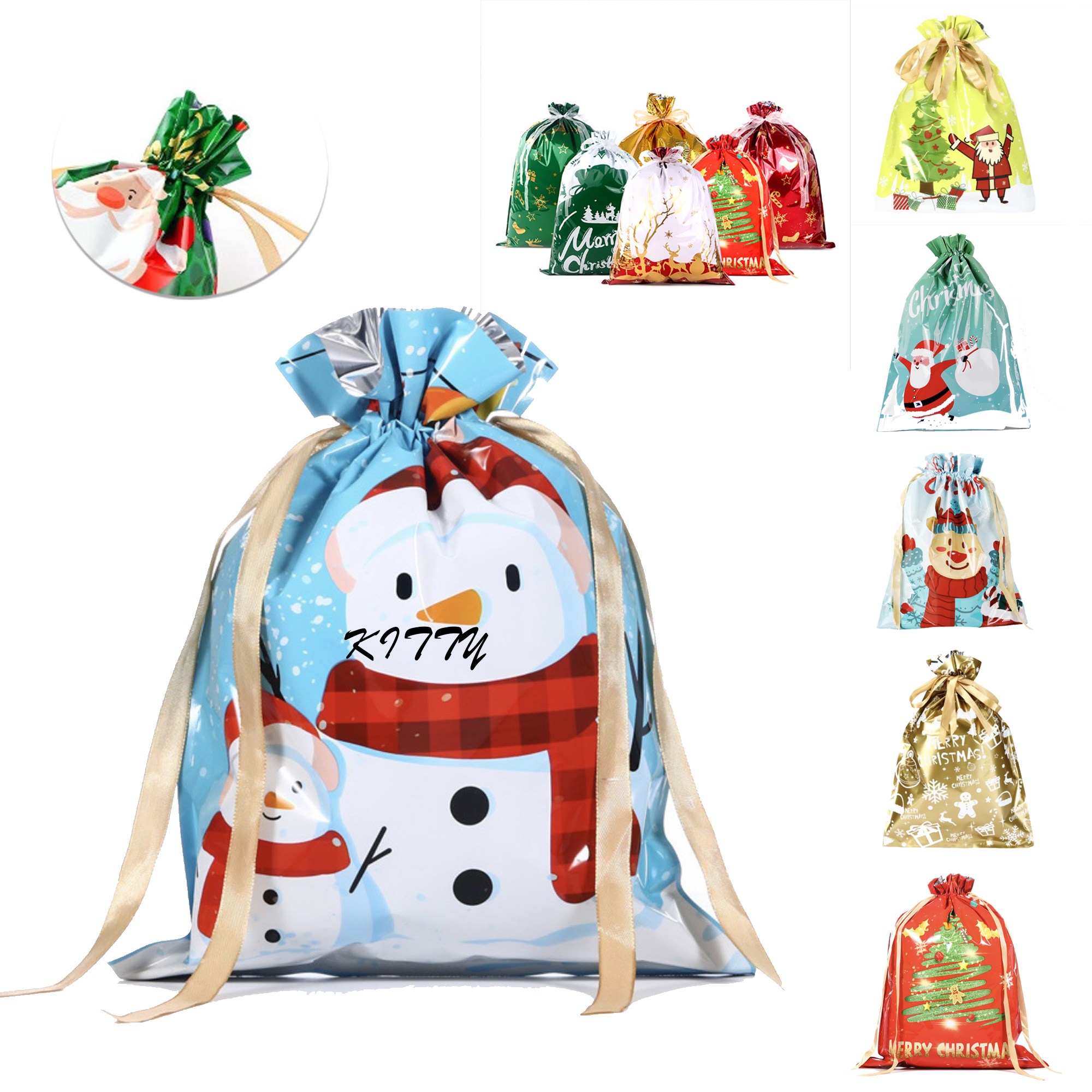 Drawstring Christmas Candy Gift Bag