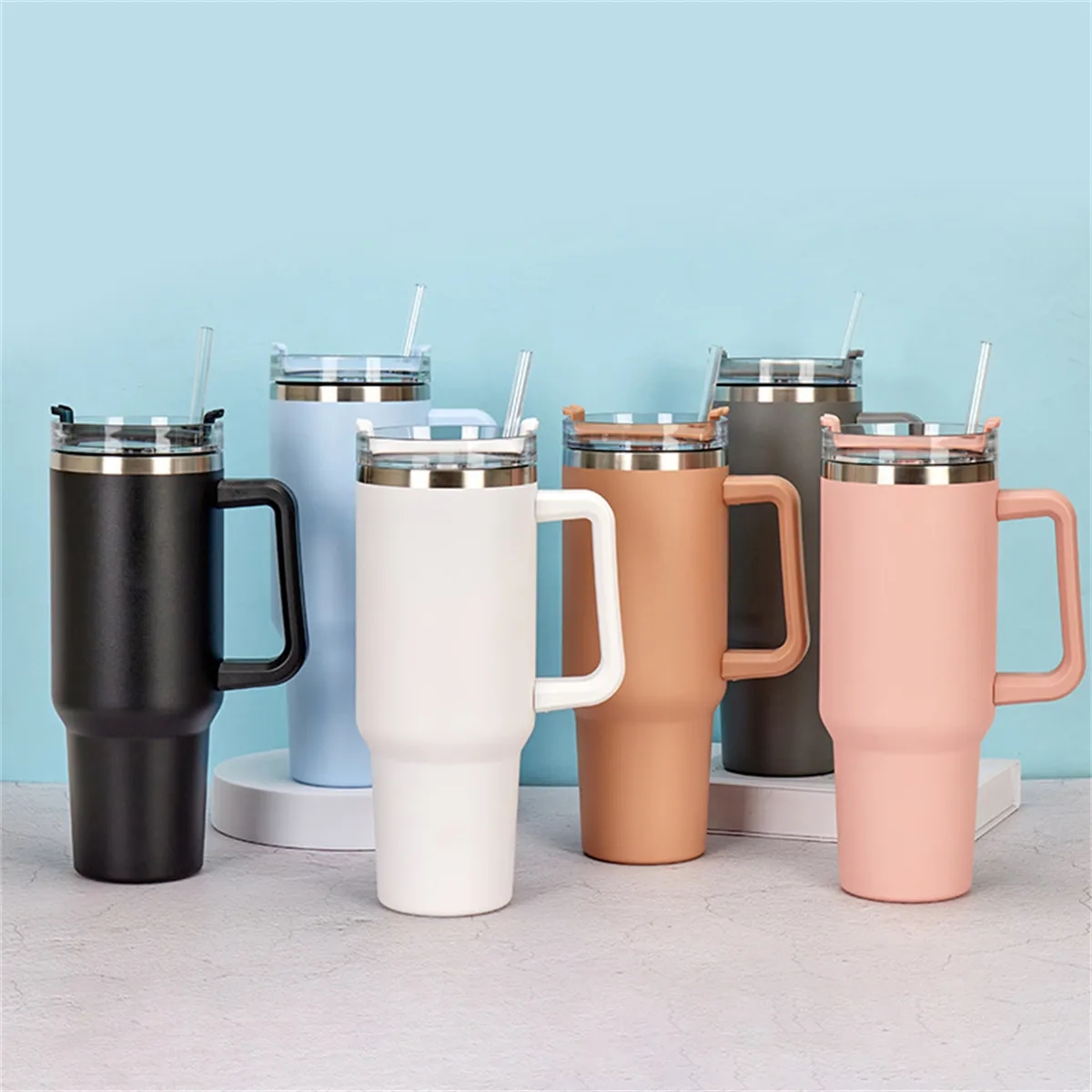 40oz Stainless Steel Vacuum Insulated Tumbler with Straw 5