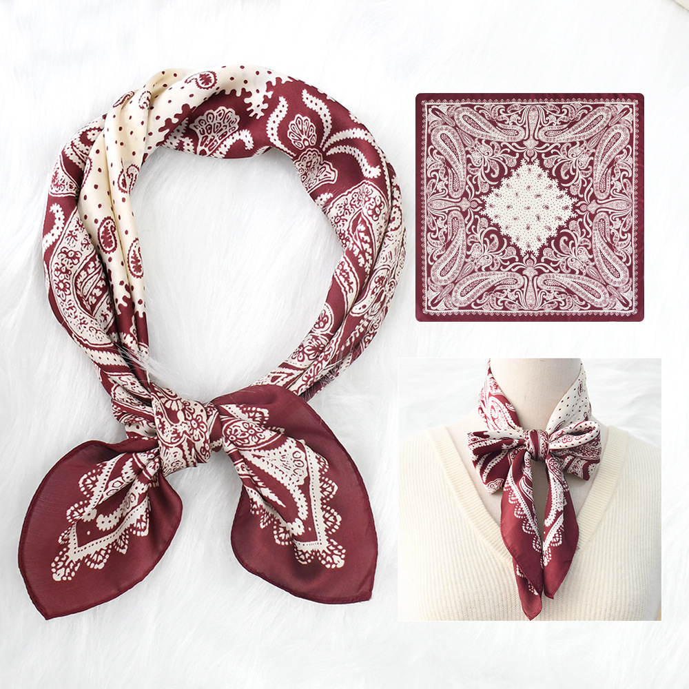 Custom Square Satin Head Scarves Satin Bandanas 3