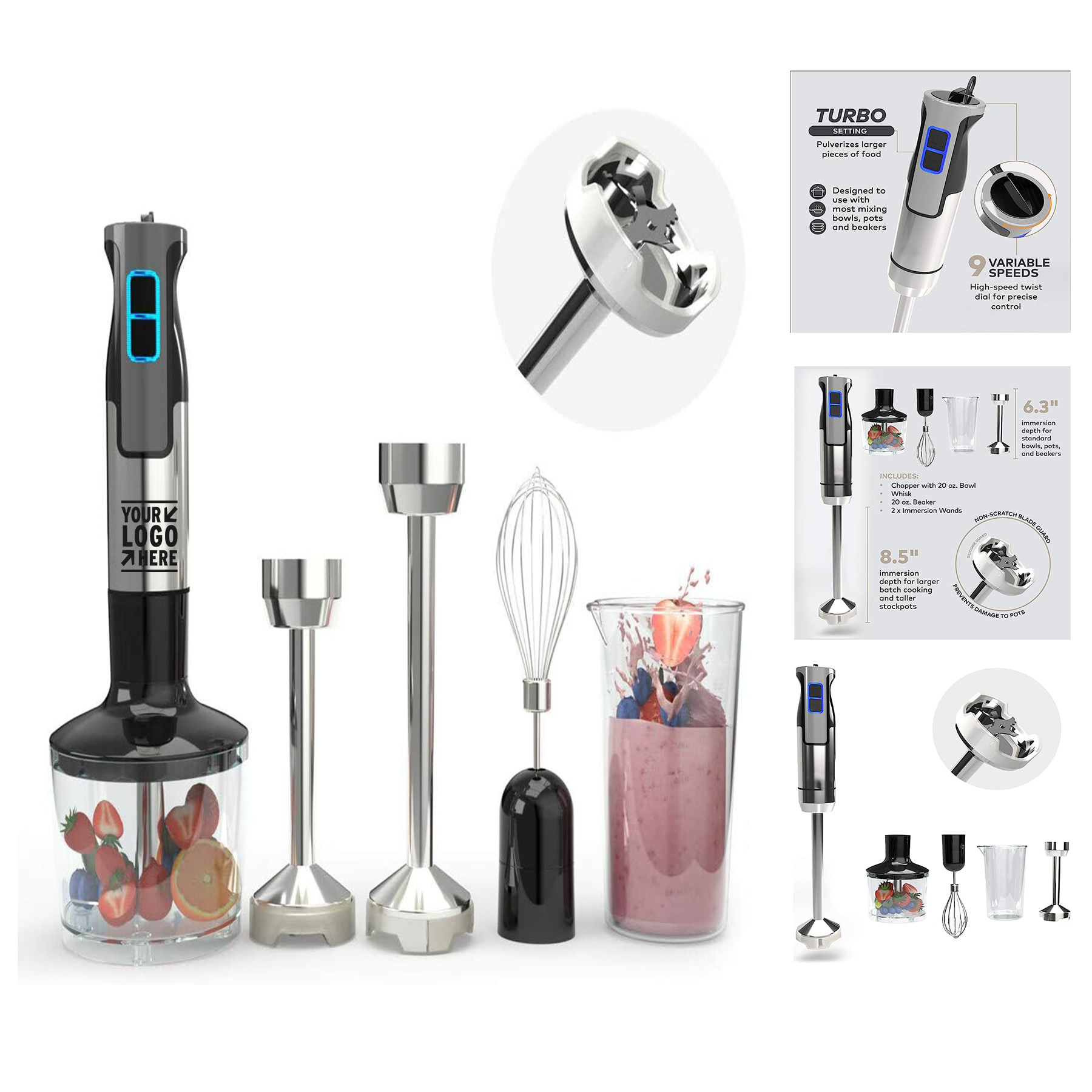 Intermix Immersion Blender Handheld