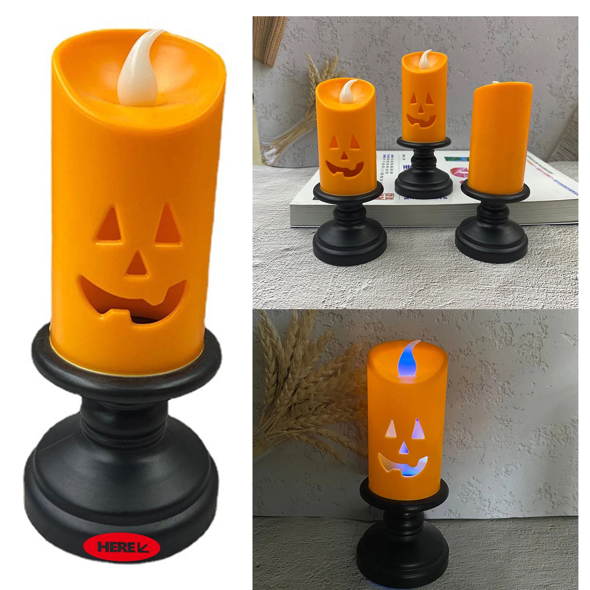 Halloween Pumpkin Flameless Candles 2