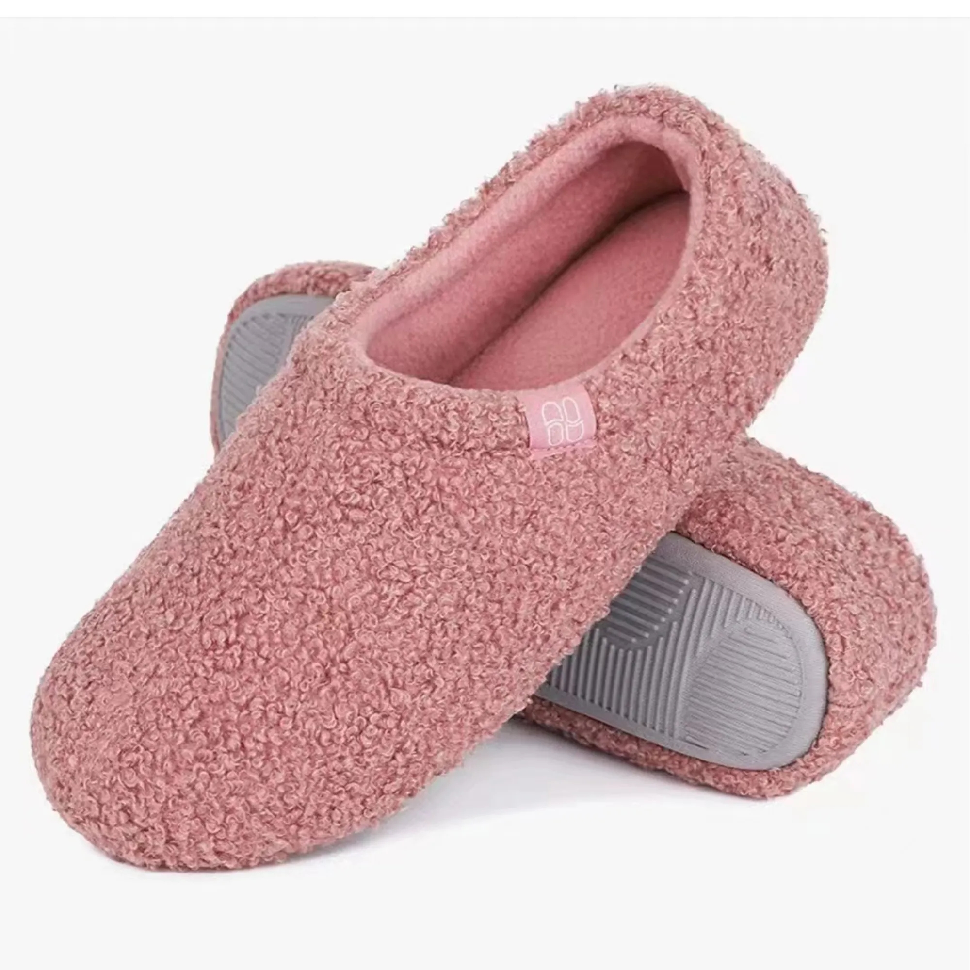 Fuzzy Curly Fur Memory Foam Loafer Slippers 9