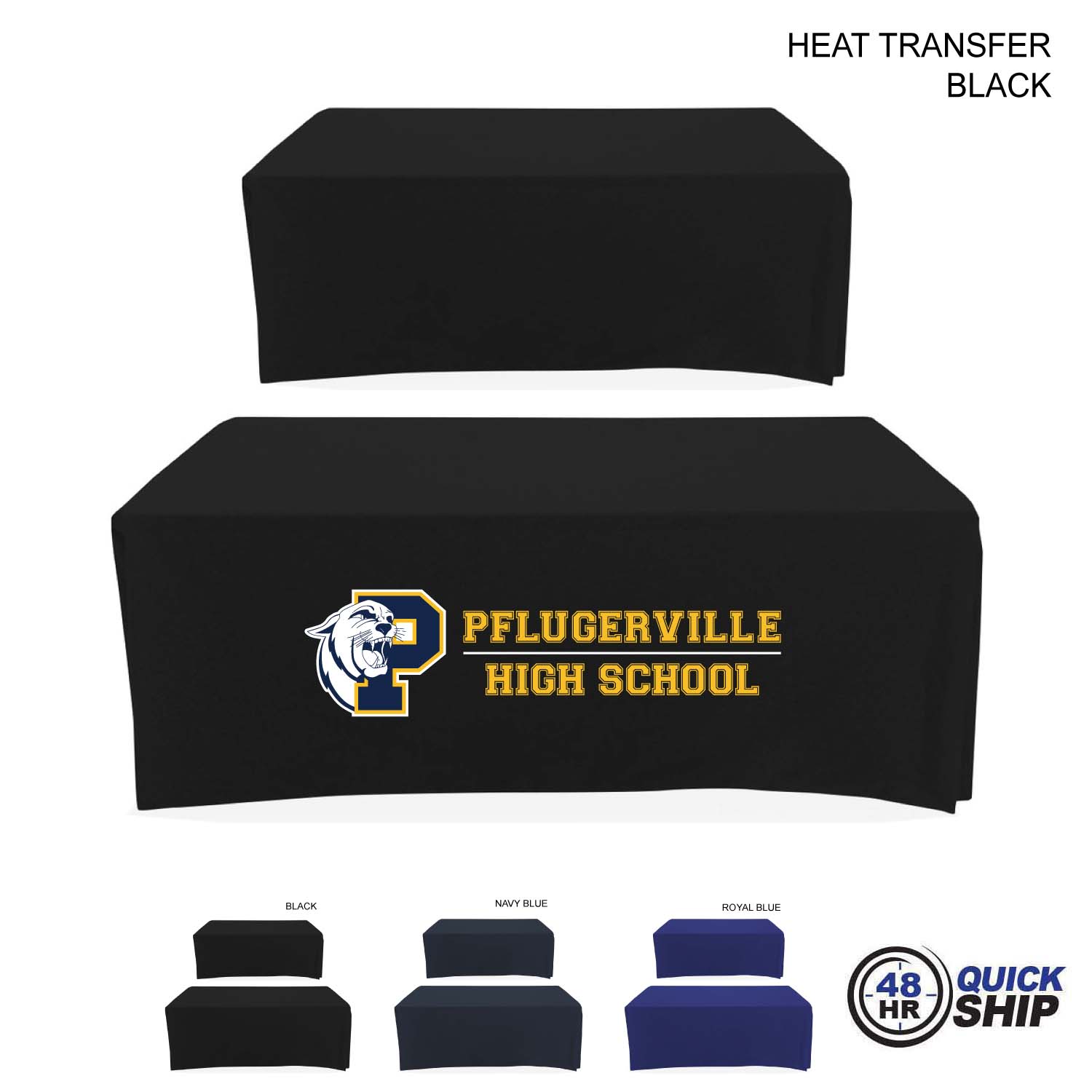 48 Hr Quick Ship - Polycotton Twill Table Throw for 6' Table, Drape style, 4 sided, Closed Back 1