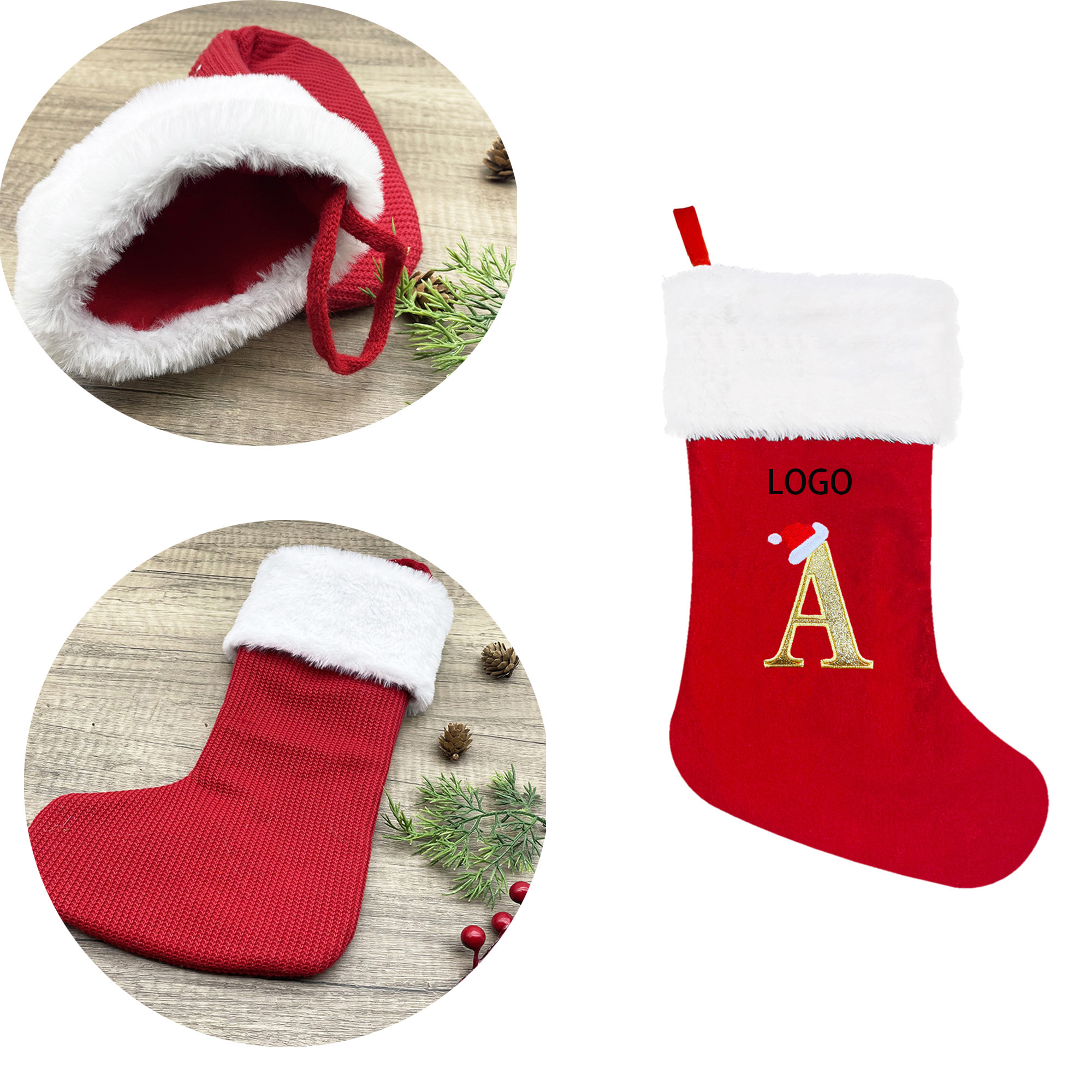 Red letter Christmas gift socks 3