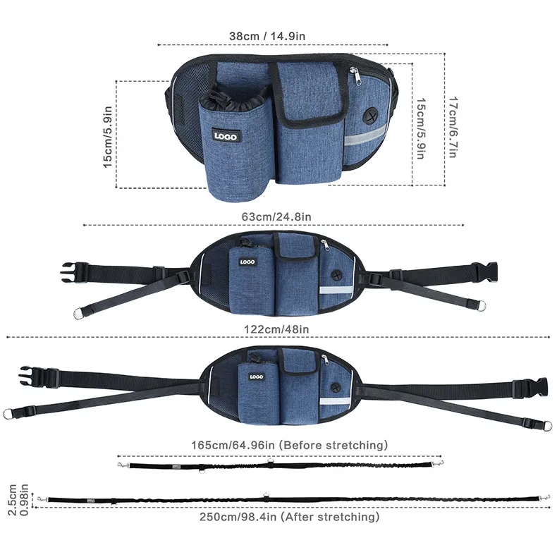 Hands Free Running Dog Leash Waist Bag 5
