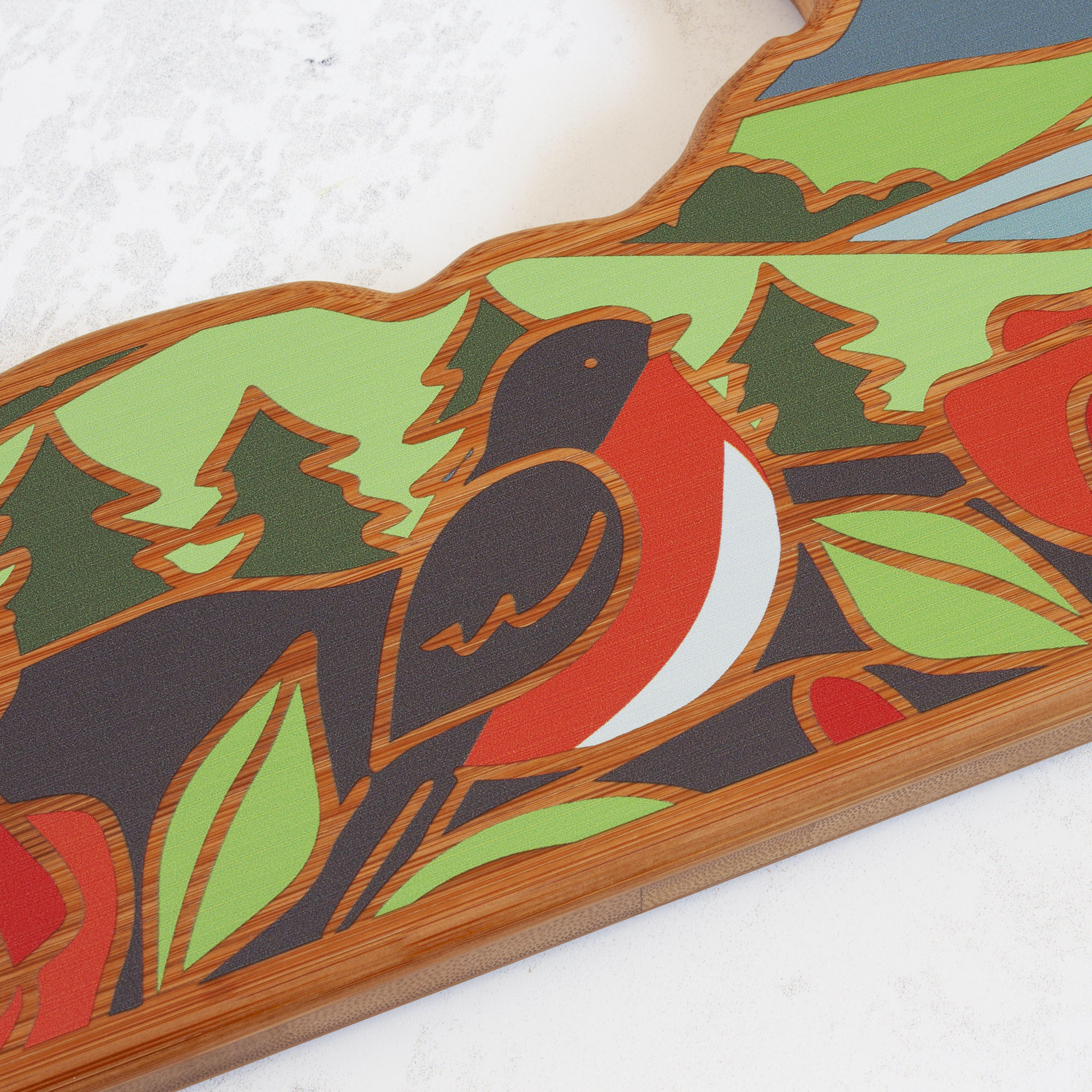 New York State Shaped Serving and Cutting Board with Artwork by Summer Stokes 4