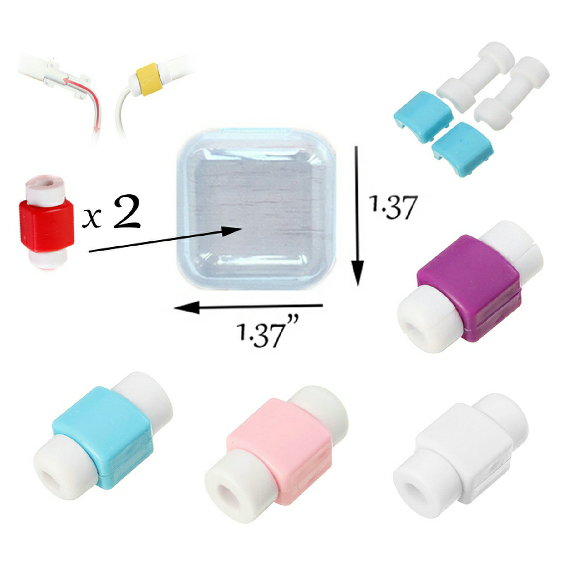 2pcs Charger Cable Protector Data Line Saver 1