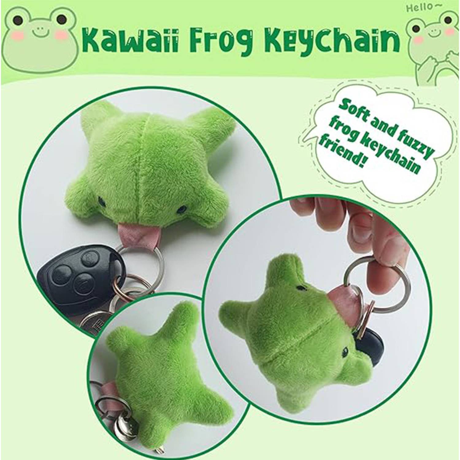 Cute Cartoon Frog Plush Toy Keychain Bag Charm Pendant 8