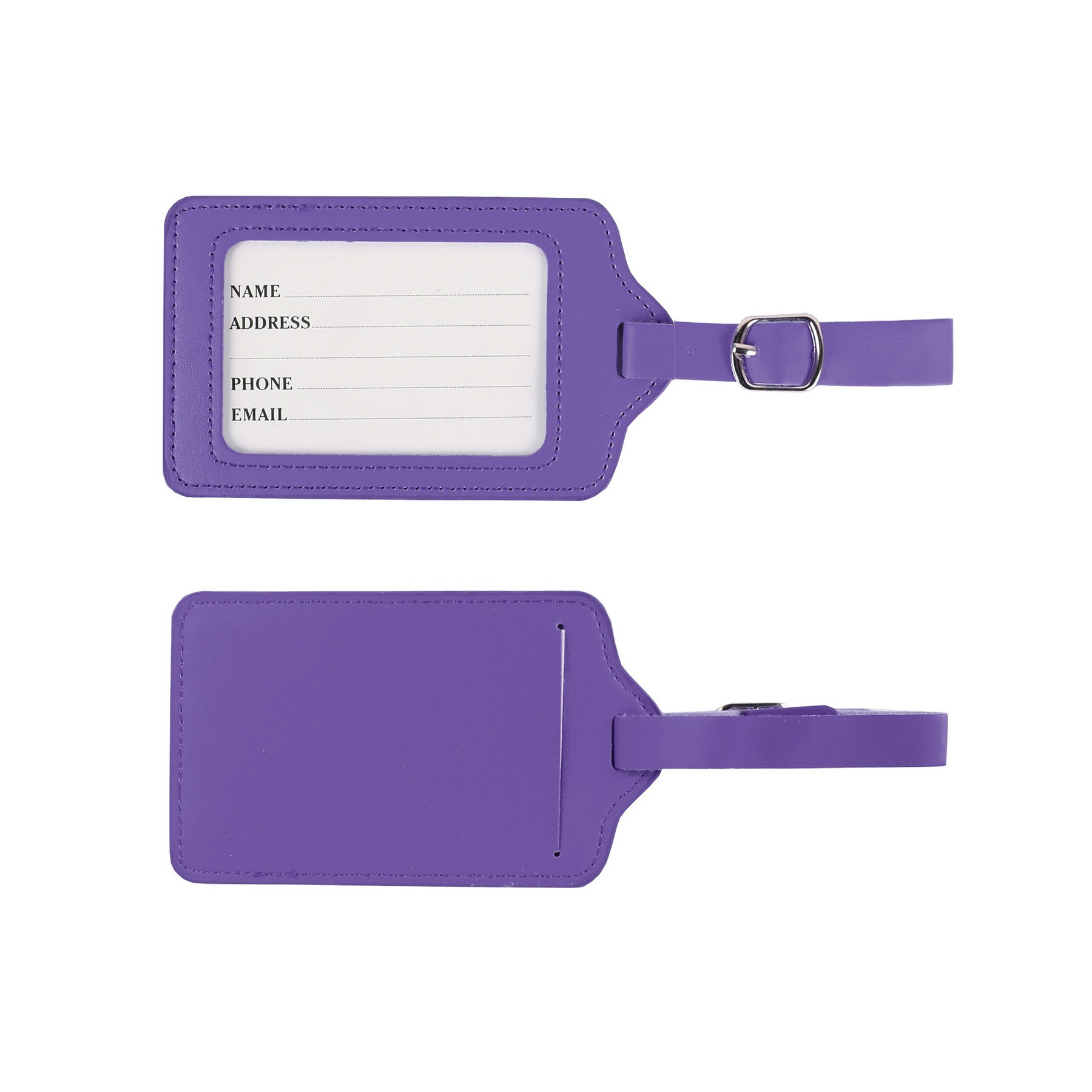 PU Leather Luggage Tag W/ Buckle Strap 5