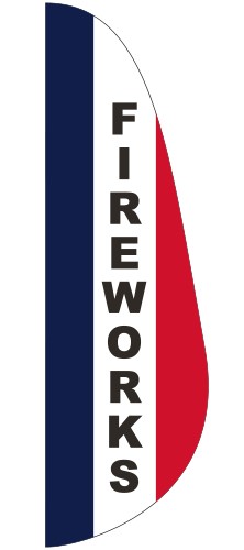 "FIREWORKS" 3' x 10' Message Feather Flag 1