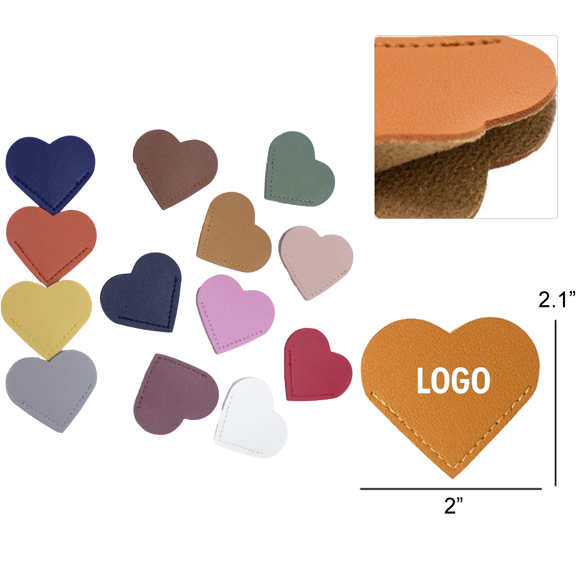 Custom PU Leather Heart Bookmark 2