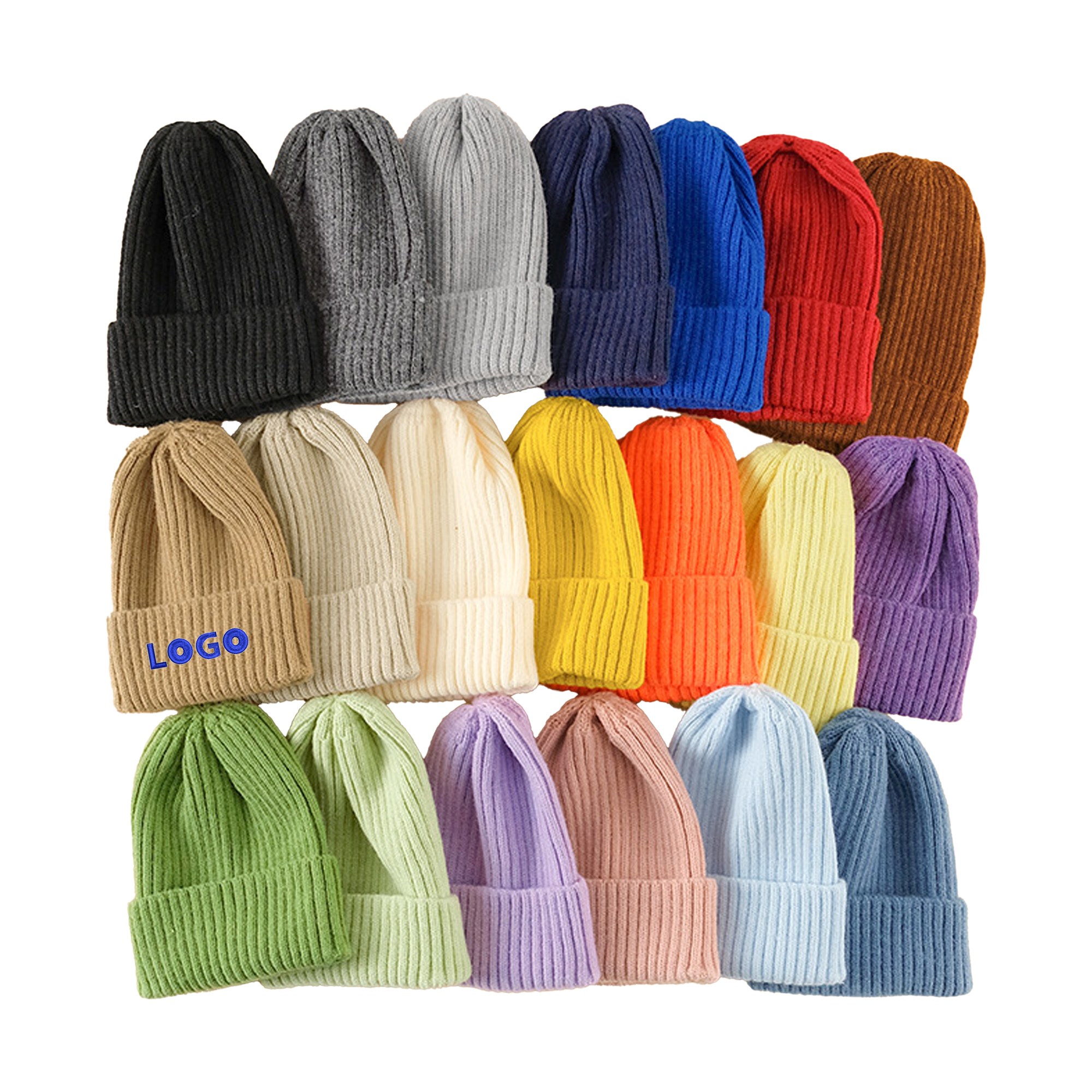 Acrylic Fiber Embroidery Knit Beanie Cap 3