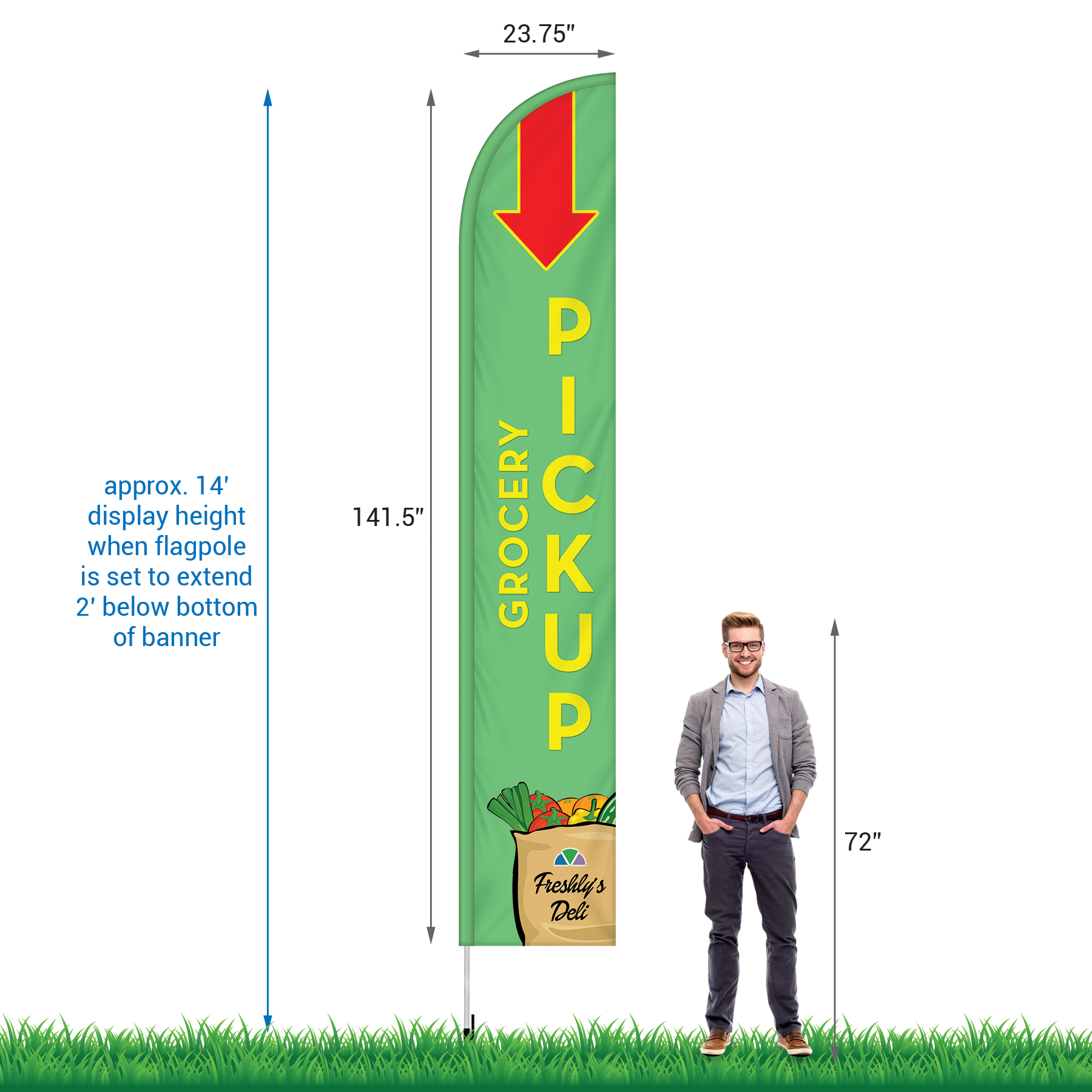 12' Double Sided Portable Half Drop Banner w/ Hardware Set 15
