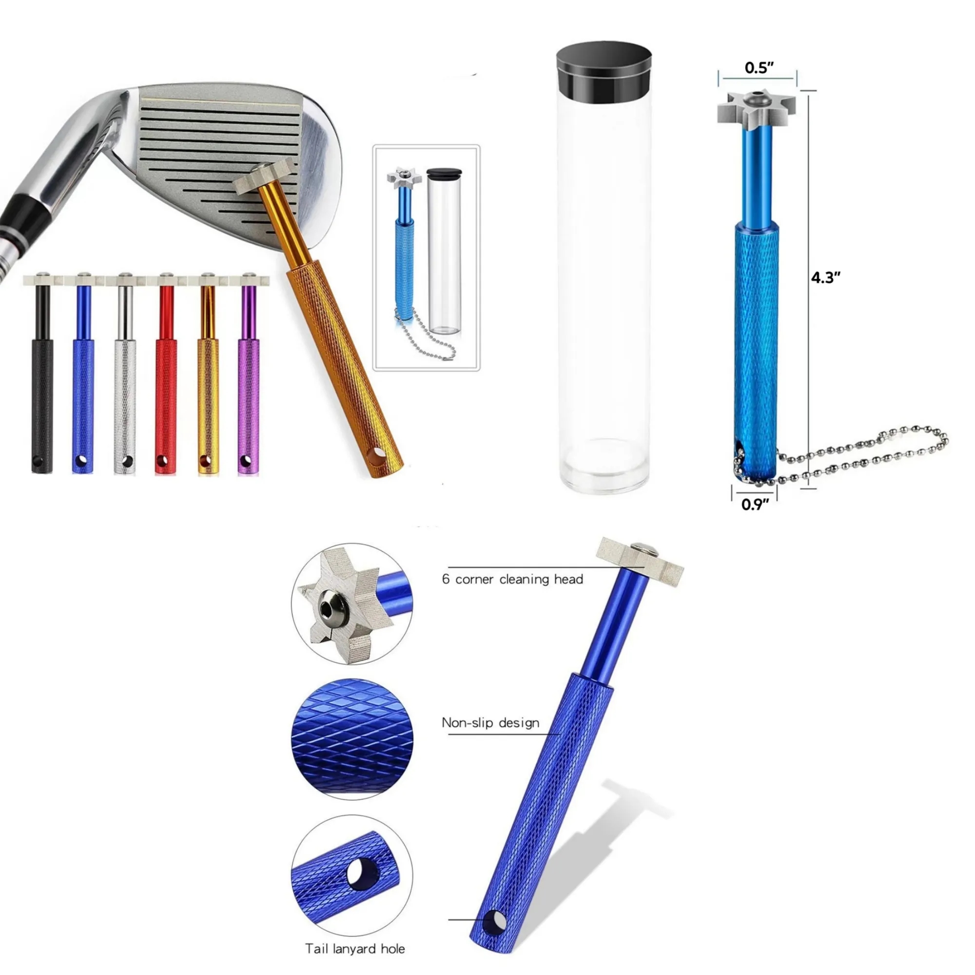 Hexagonal Golf Club Groove Sharpener 11