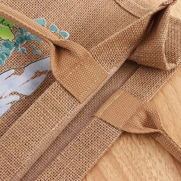 Full color Jute Bags -15.75x14x7.5, custom tote bag with logo imprint 4