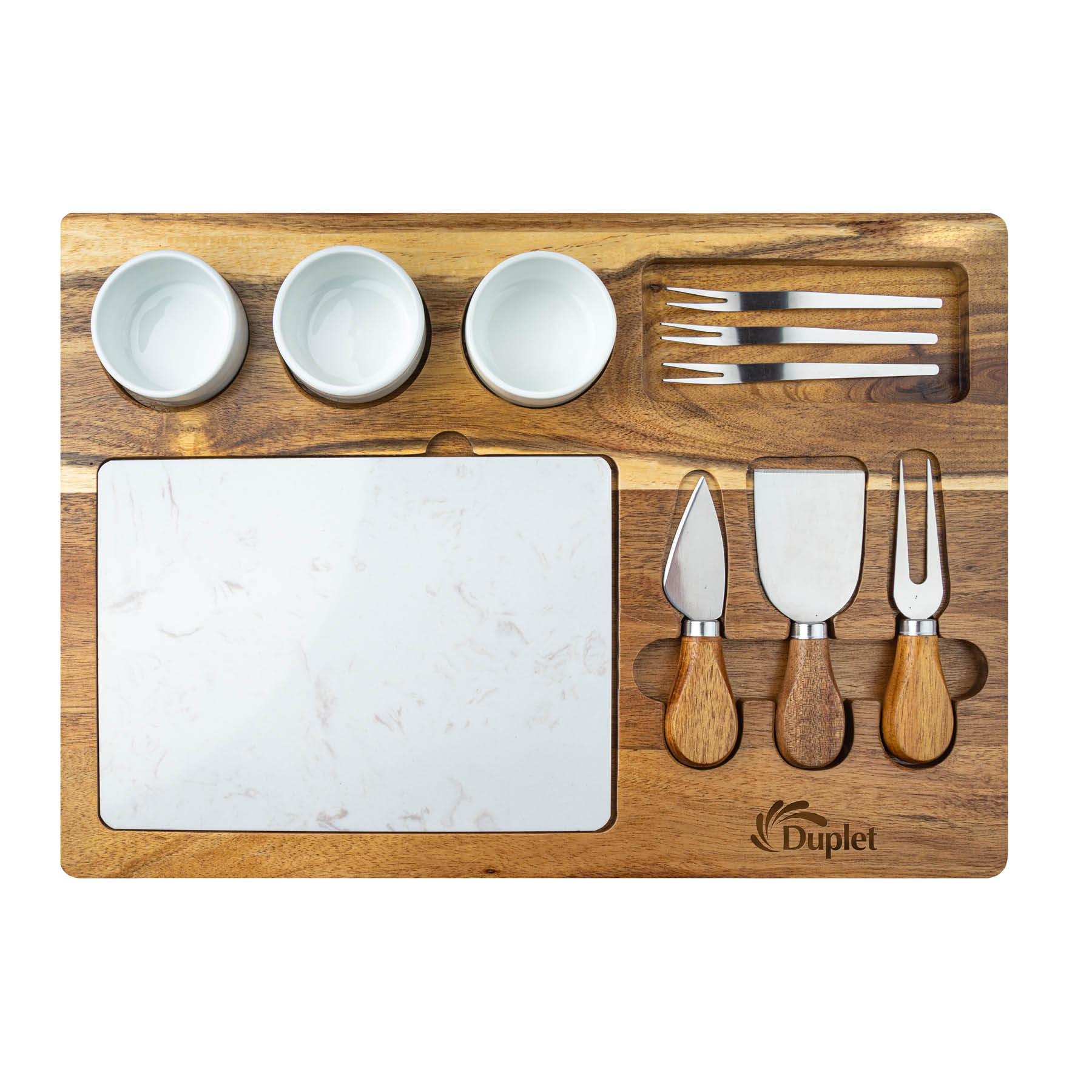 Milton 11-Piece Acacia Wood Cheese Set 14