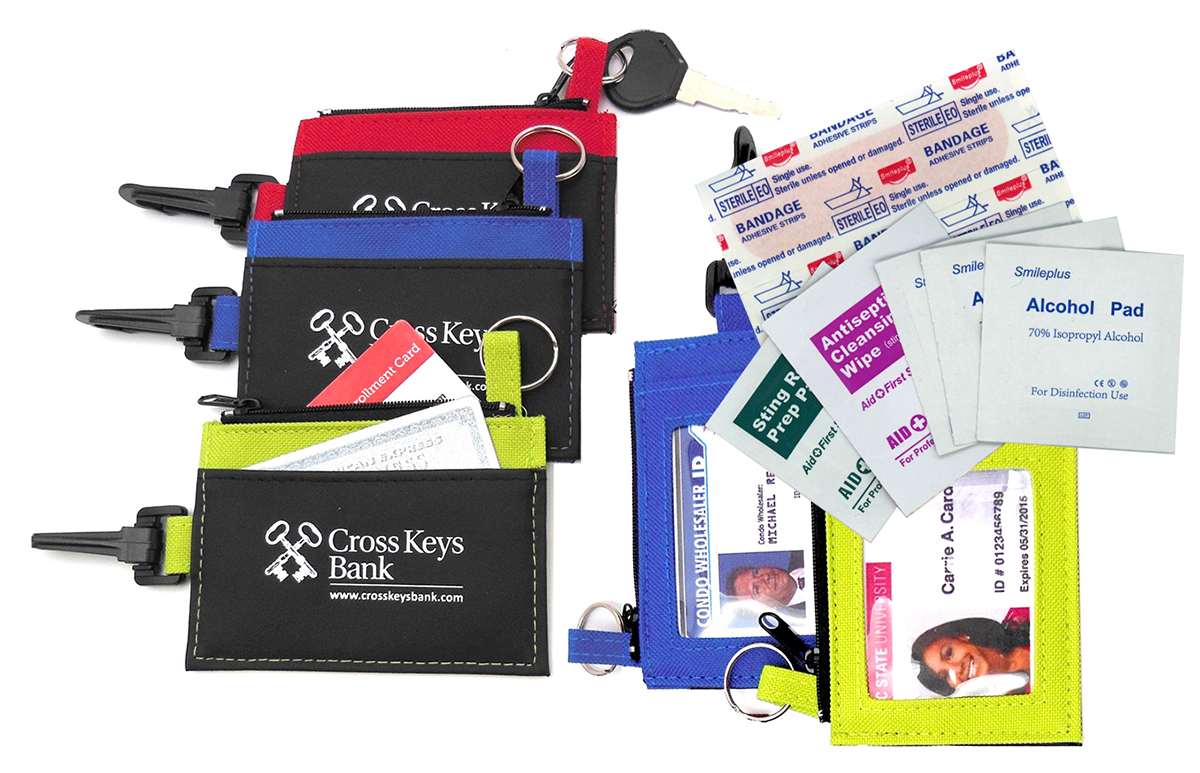 Clip-On ID Holder with Zip Purse & Plastic Clip for Hanging 1