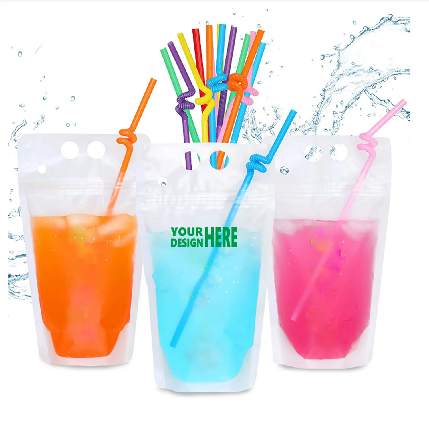 17oz Reusable Drink Pouches