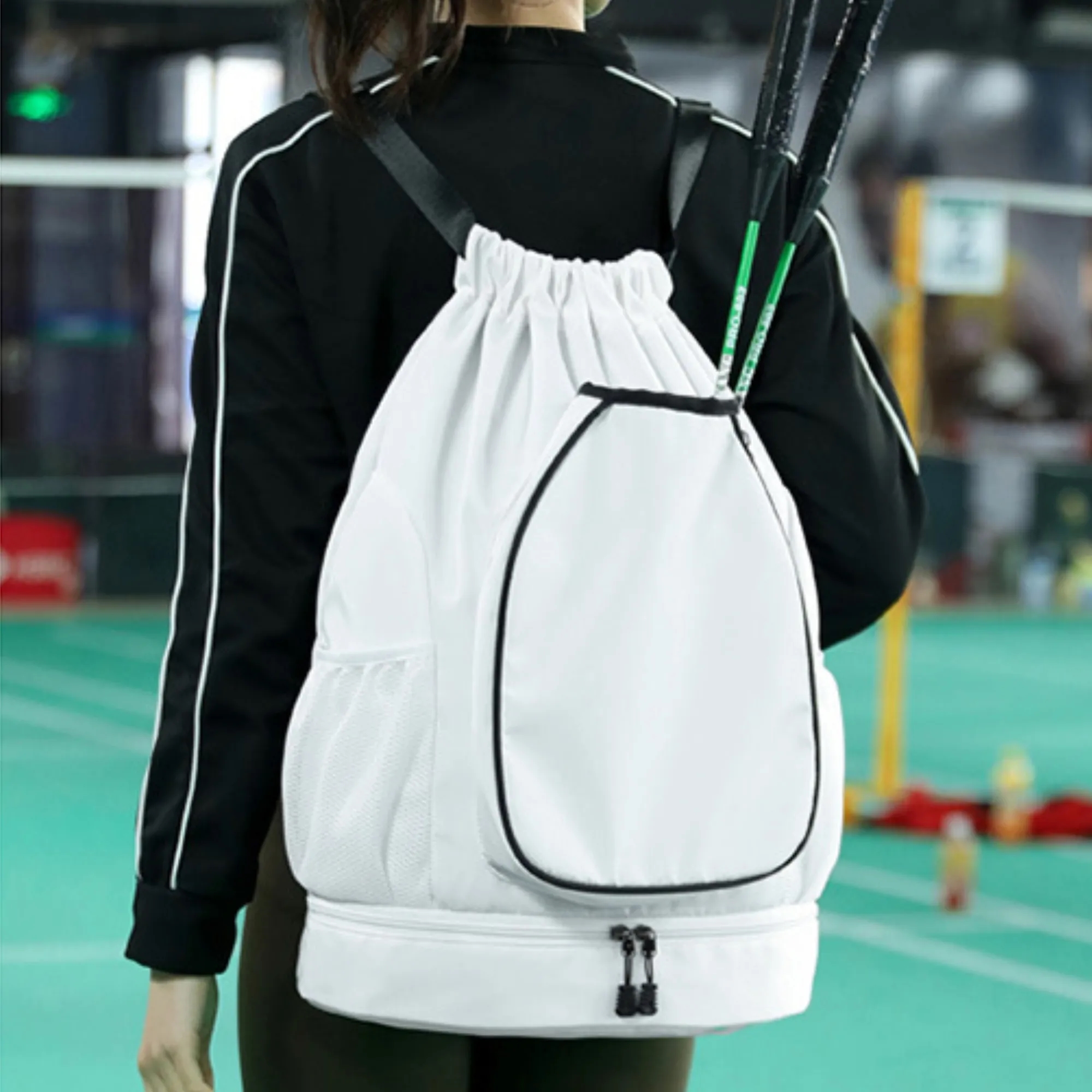 Sports Drawstring Bag Pickleball Tennis Training Backpack 3