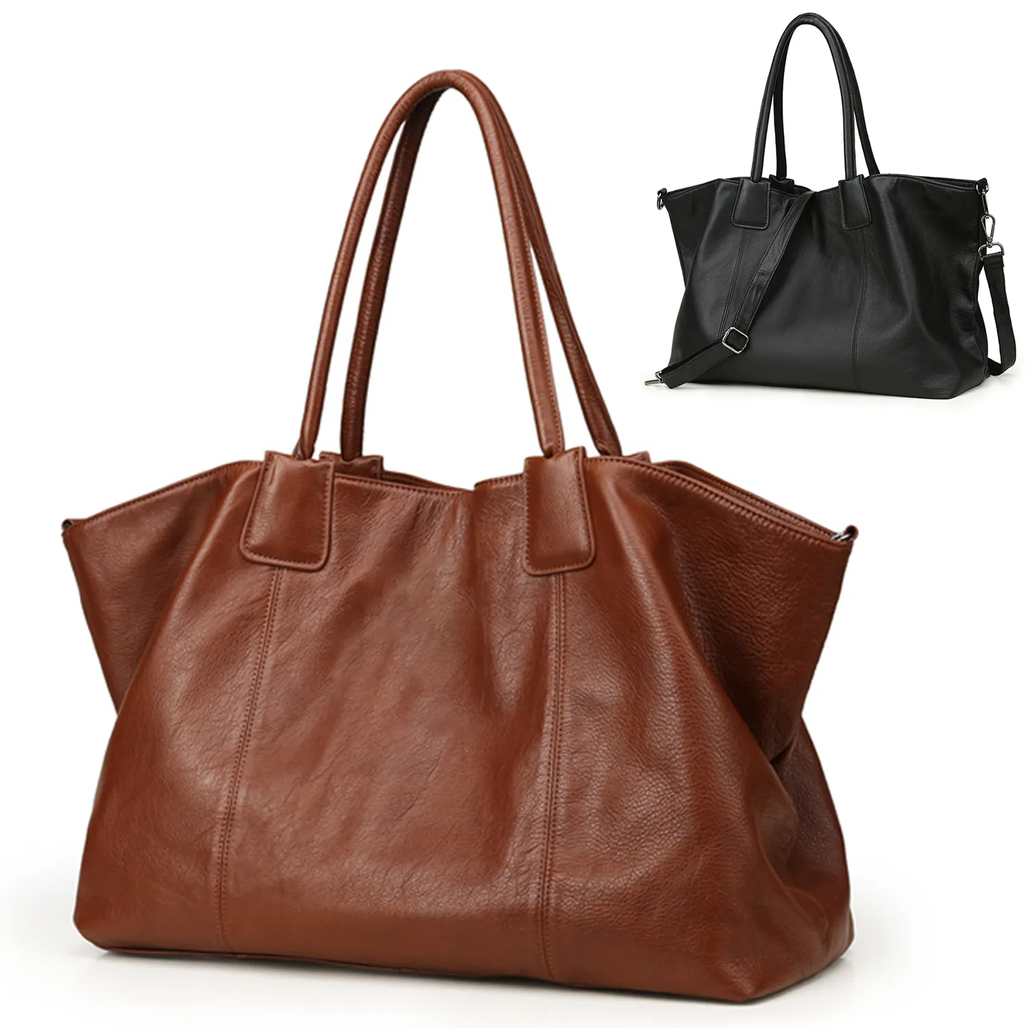 Soft Genuine Leather Top-handle Purse for Women 1