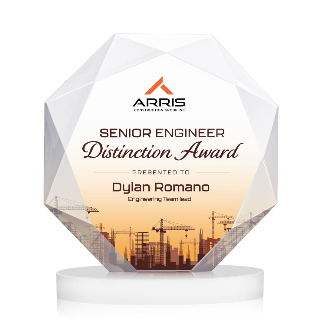 Kitchener VividPrint™ Award on Alberton Base - White 2
