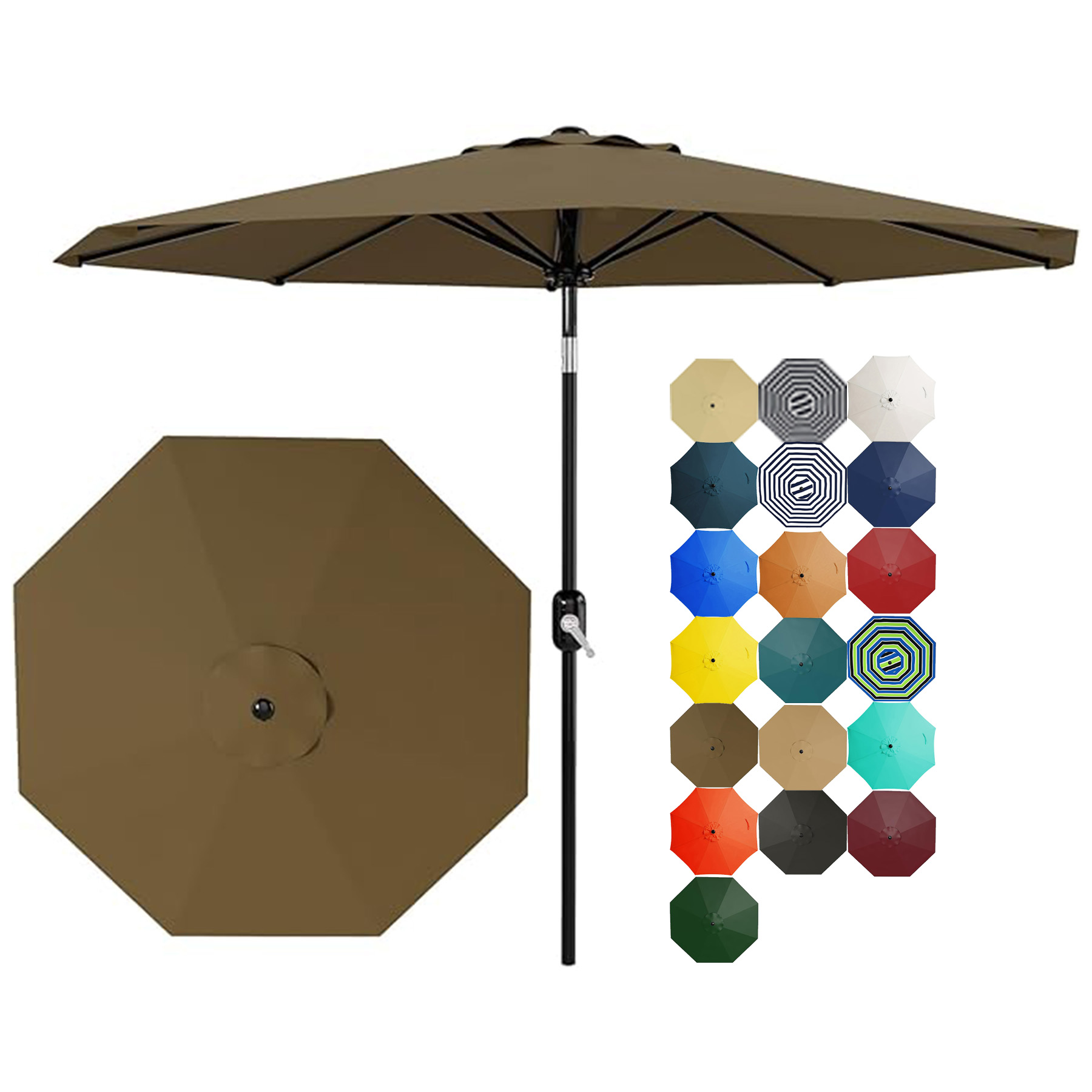 Crank Lift Button Tilt Outdoor Table Umbrella 5