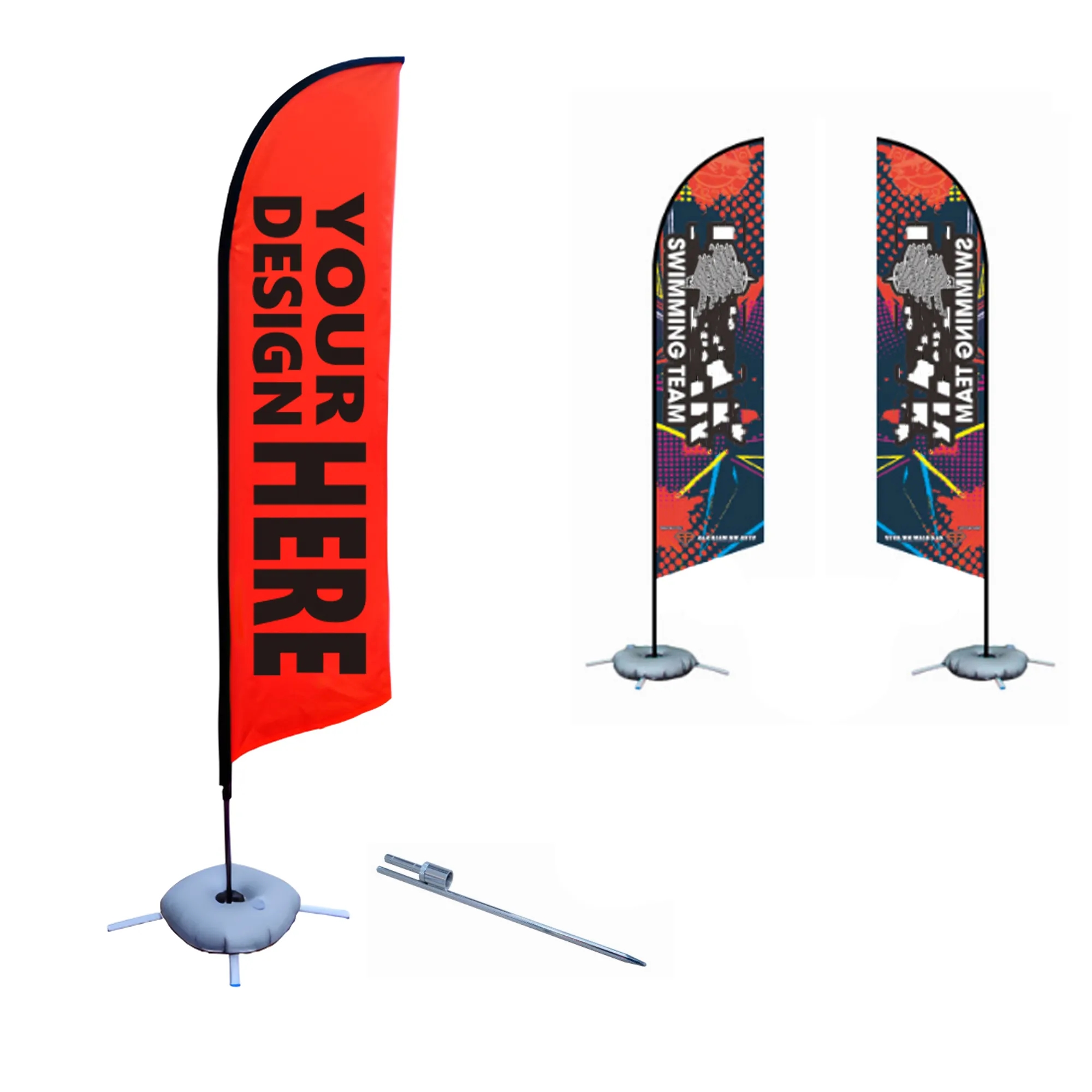 MOQ 2 PCS 110 In High Beach Advertising Flag 3