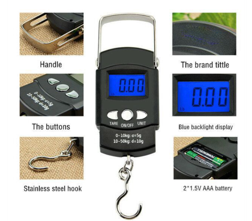 Portable Handheld Luggage Weight Fish Scale with Pouch 2