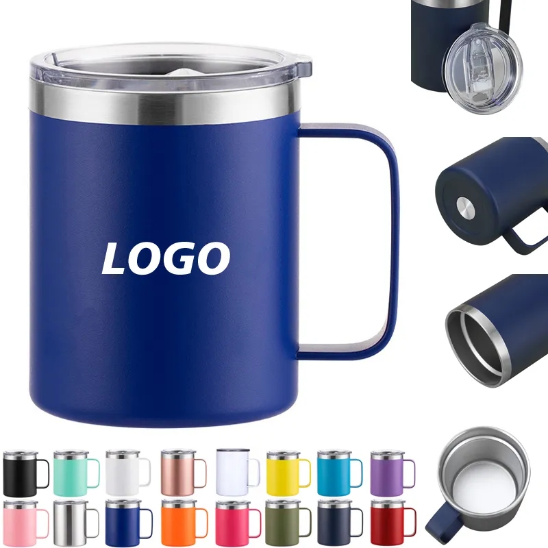 12 oz Stainless Steel Coffee Travel Mug with Lid and Handle 3