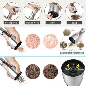 2 In 1 Manual Salt And Pepper Mill Grinder With Adjustable Grind Level 4