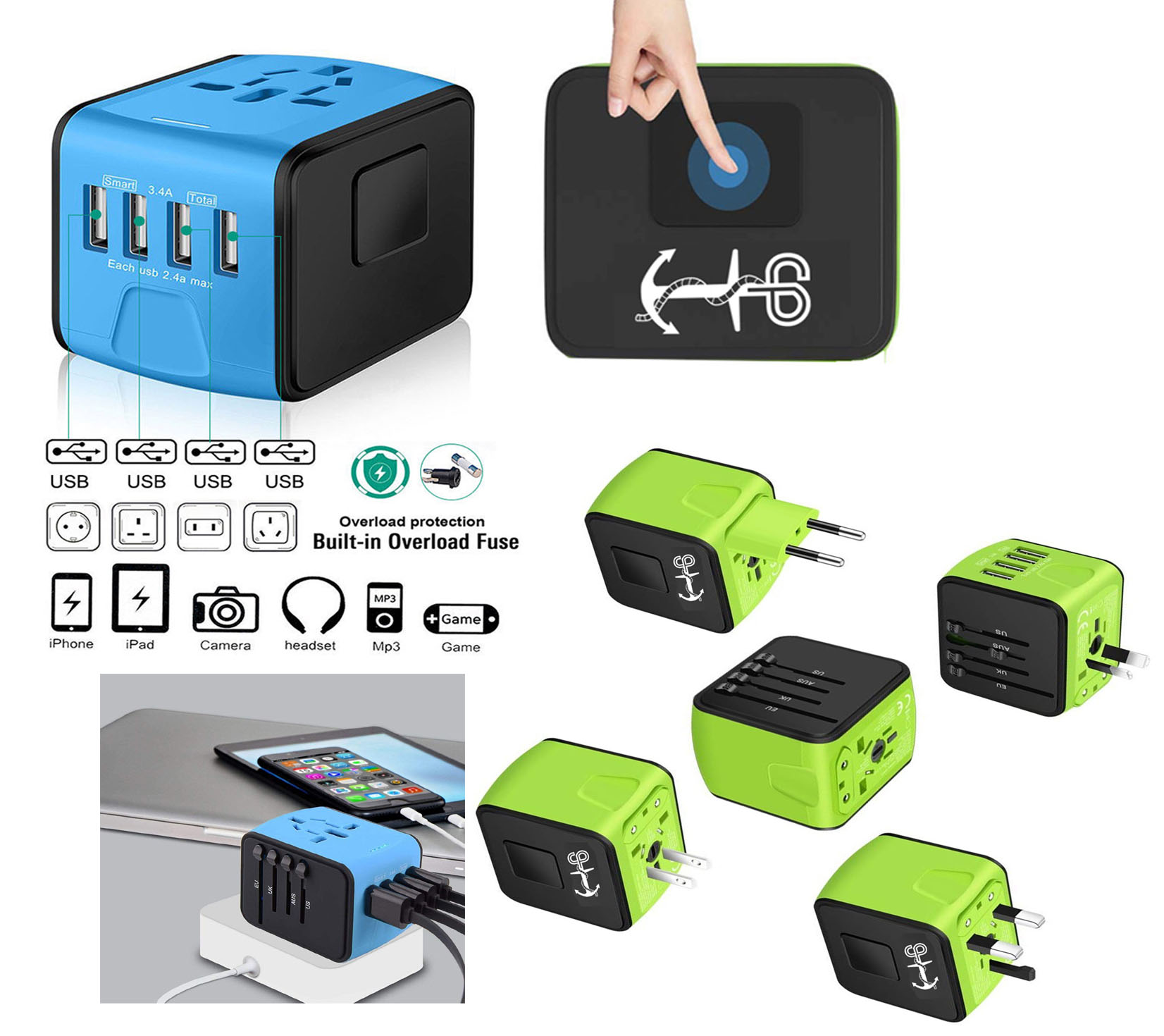 iBank ® Universal Travel Adapter, International Power Adapter 4