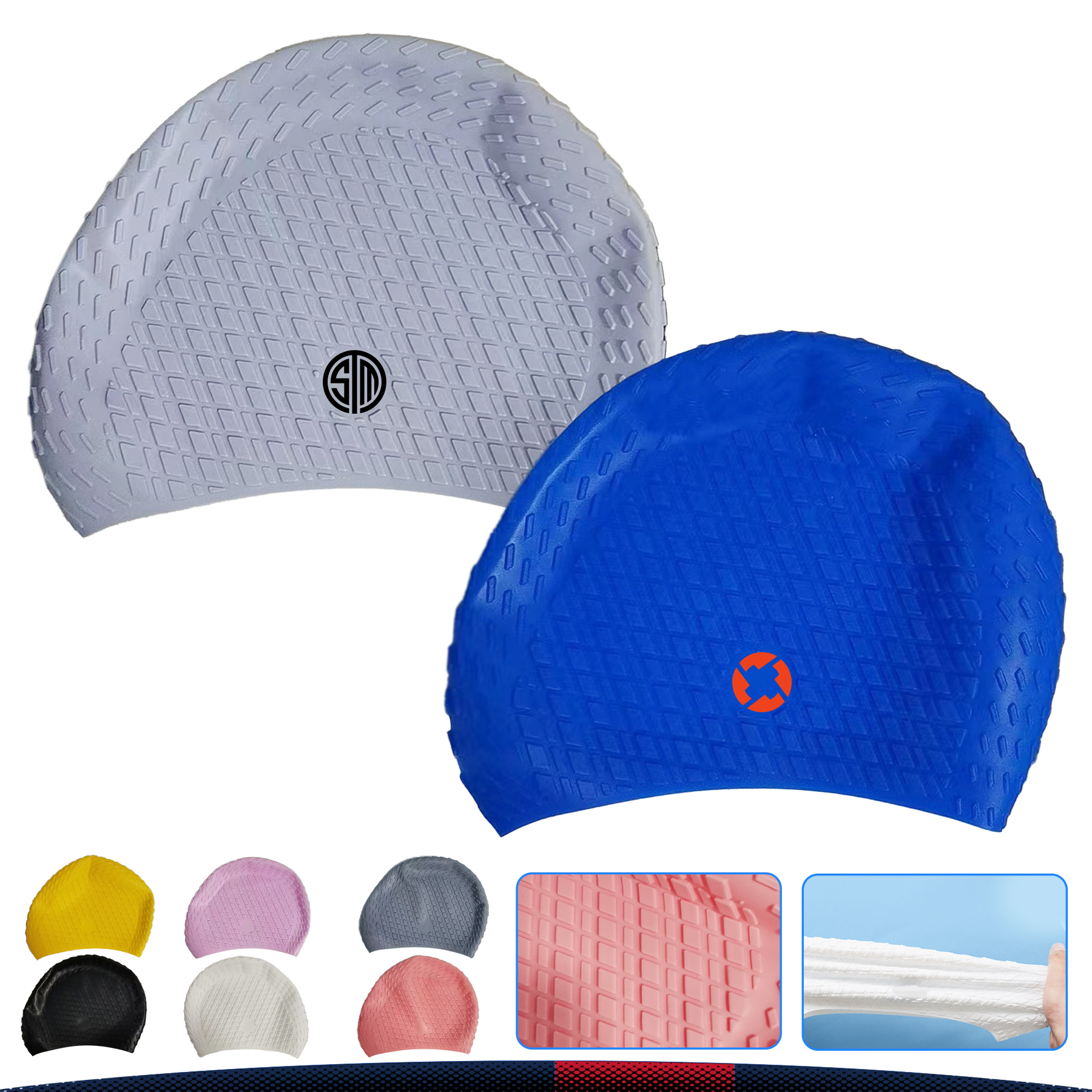 Large Size Silicone Swim Cap 4