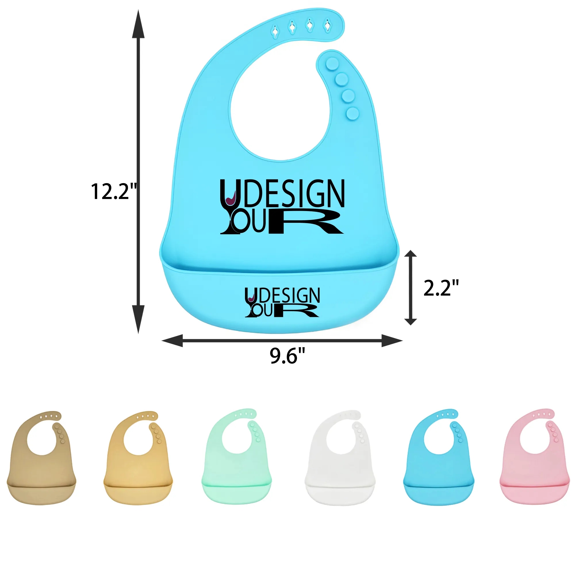 MOQ 50 PCS Adjustable Silicone Toddler Feeding Bib 4