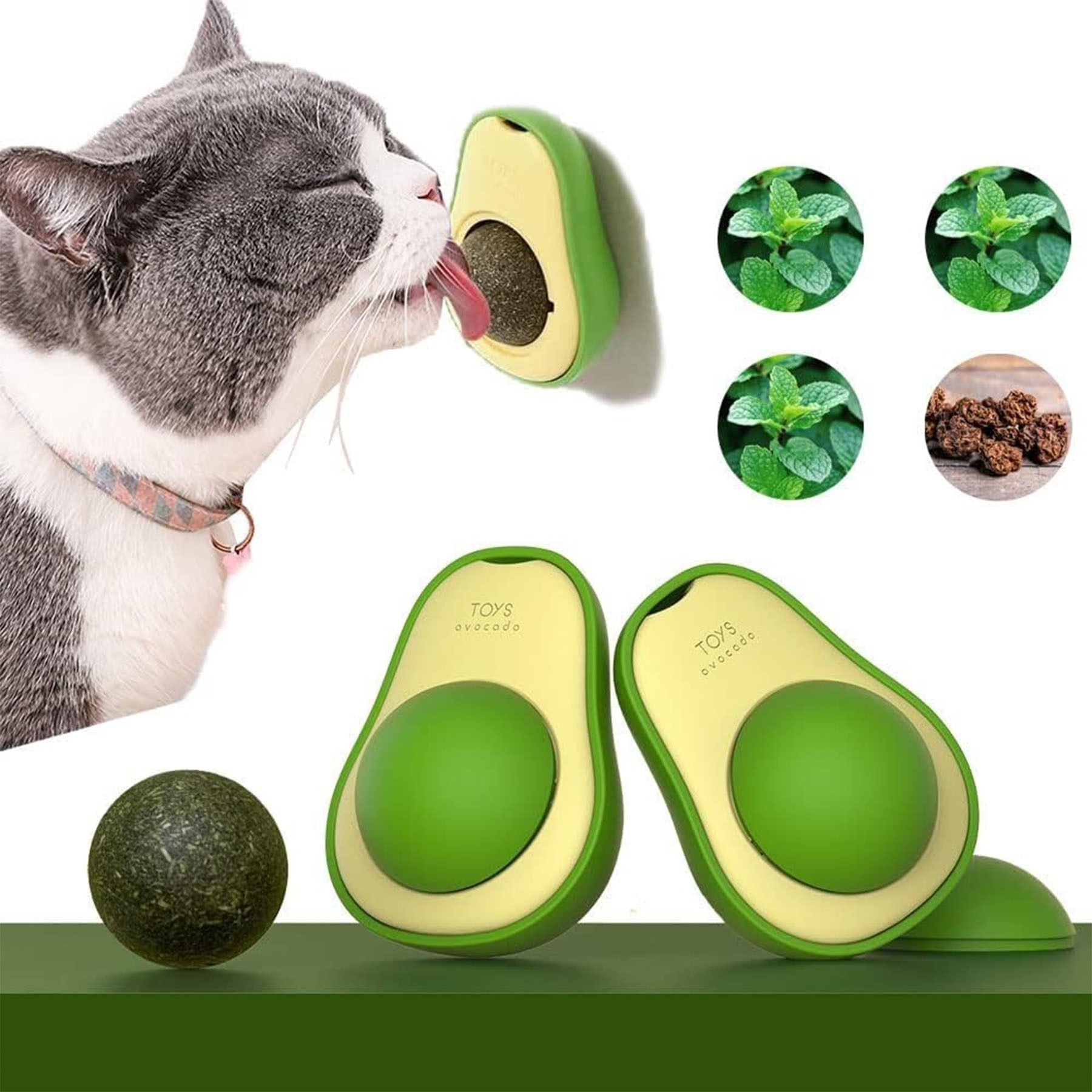 Spring Blossoms Avocado Catnip Wall Ball Cat Toy 2