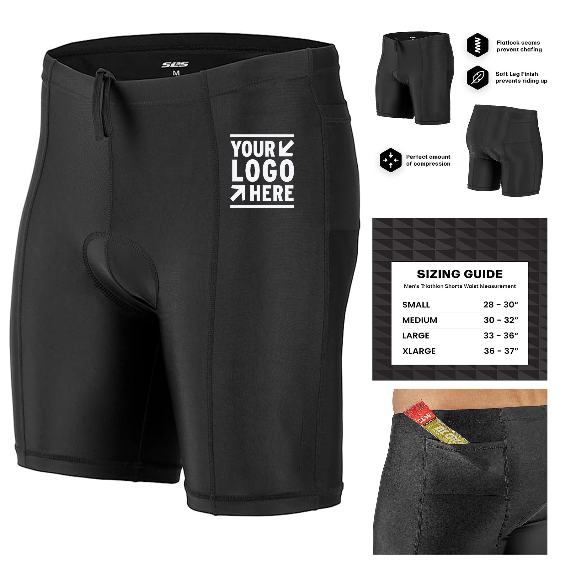 2 Pockets FRT Designed By Athletes Men Triathlon Tri Short 1