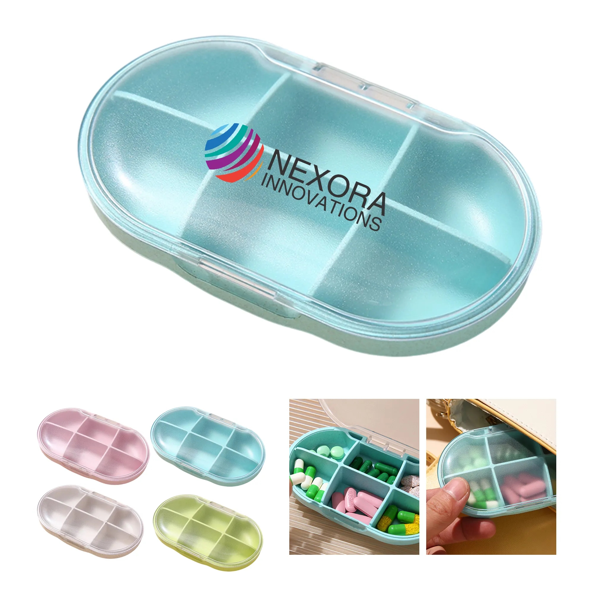 Palm Size Pill Organizer with Secure Clasp Design 7
