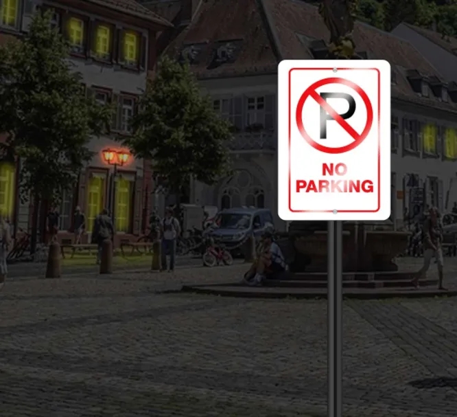 Reflective No Parking Signs (1ft x 1ft) SQFT 1