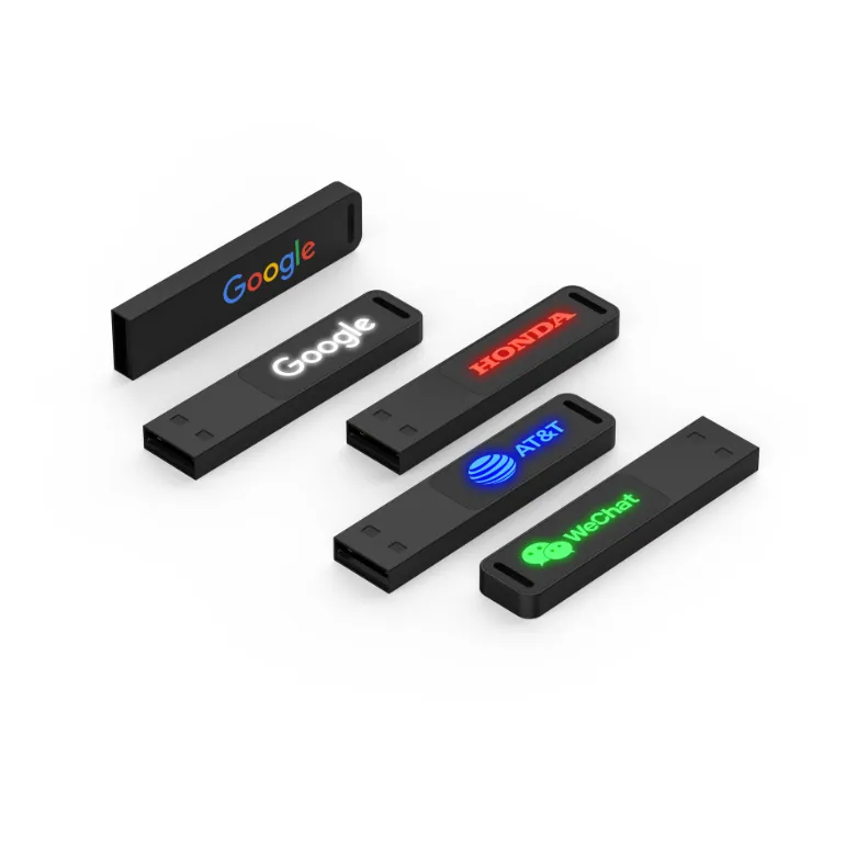 Metal mini capless USB flash drive with LED logo 5