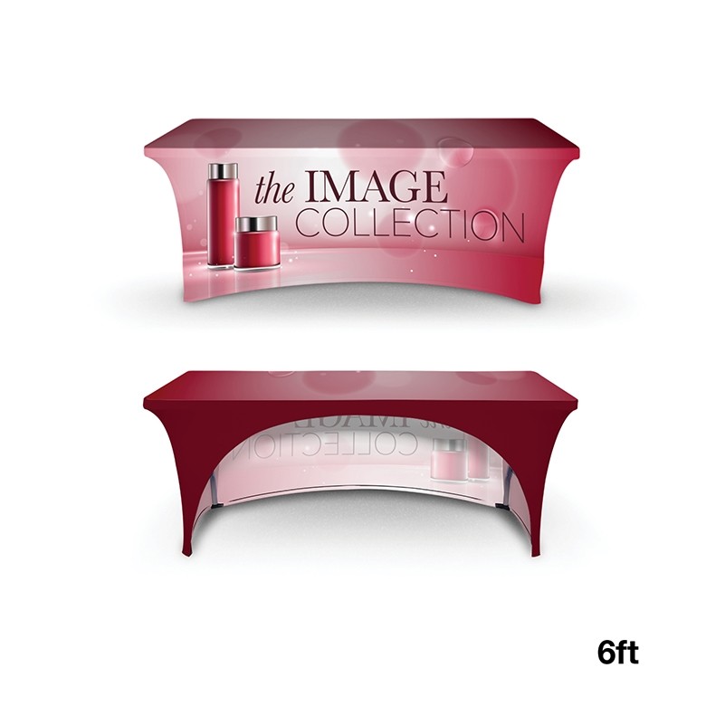 6' Full Color Dye Sublimated Open Back Stretch Table Cover 2