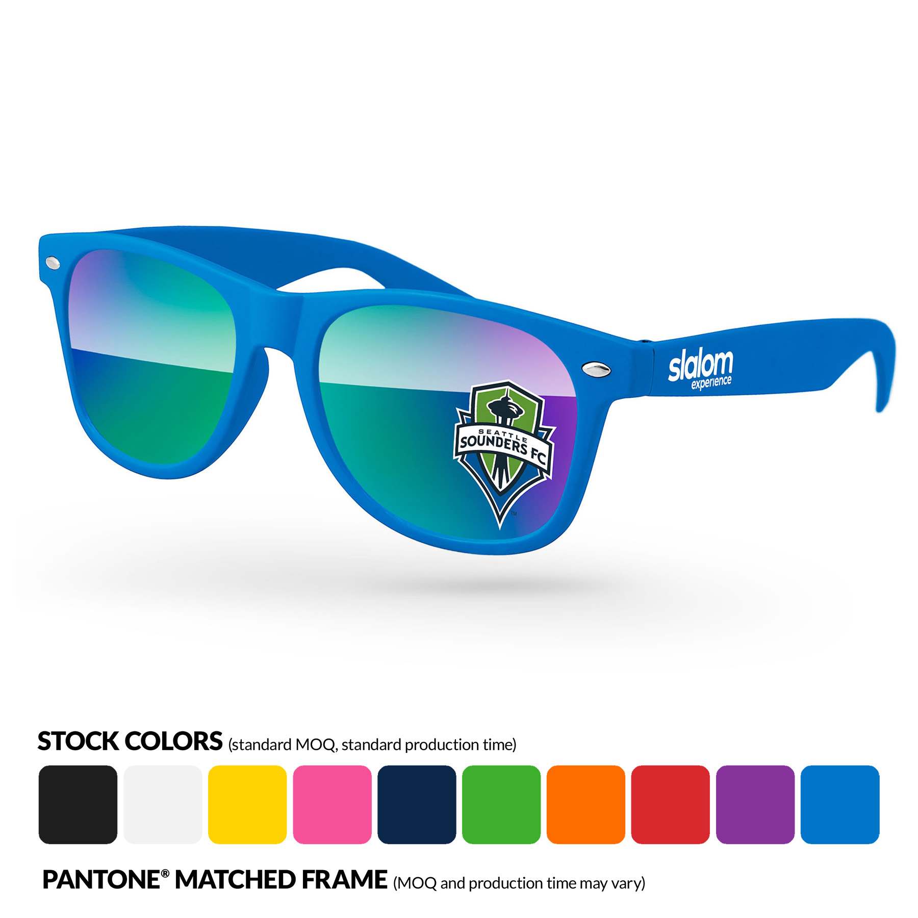 Retro Mirror Sunglasses w/ Full Colors Lens Imprint & 1 Color Temple Imprint 6