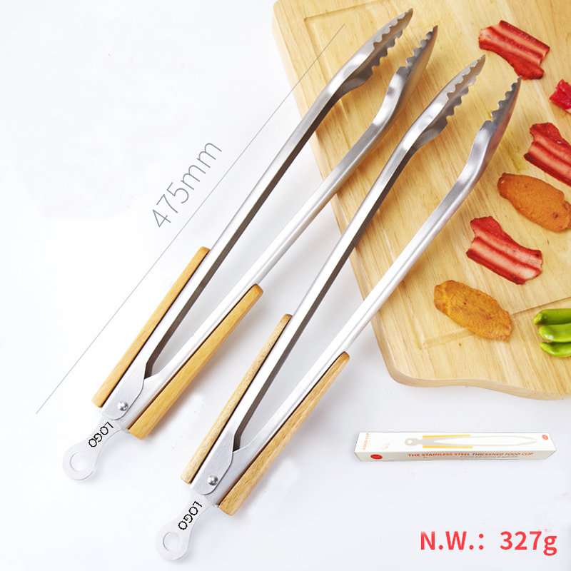 19" Extra Large Stainless Steel Kitchen Cooking Tongs Barbeque Clip 2