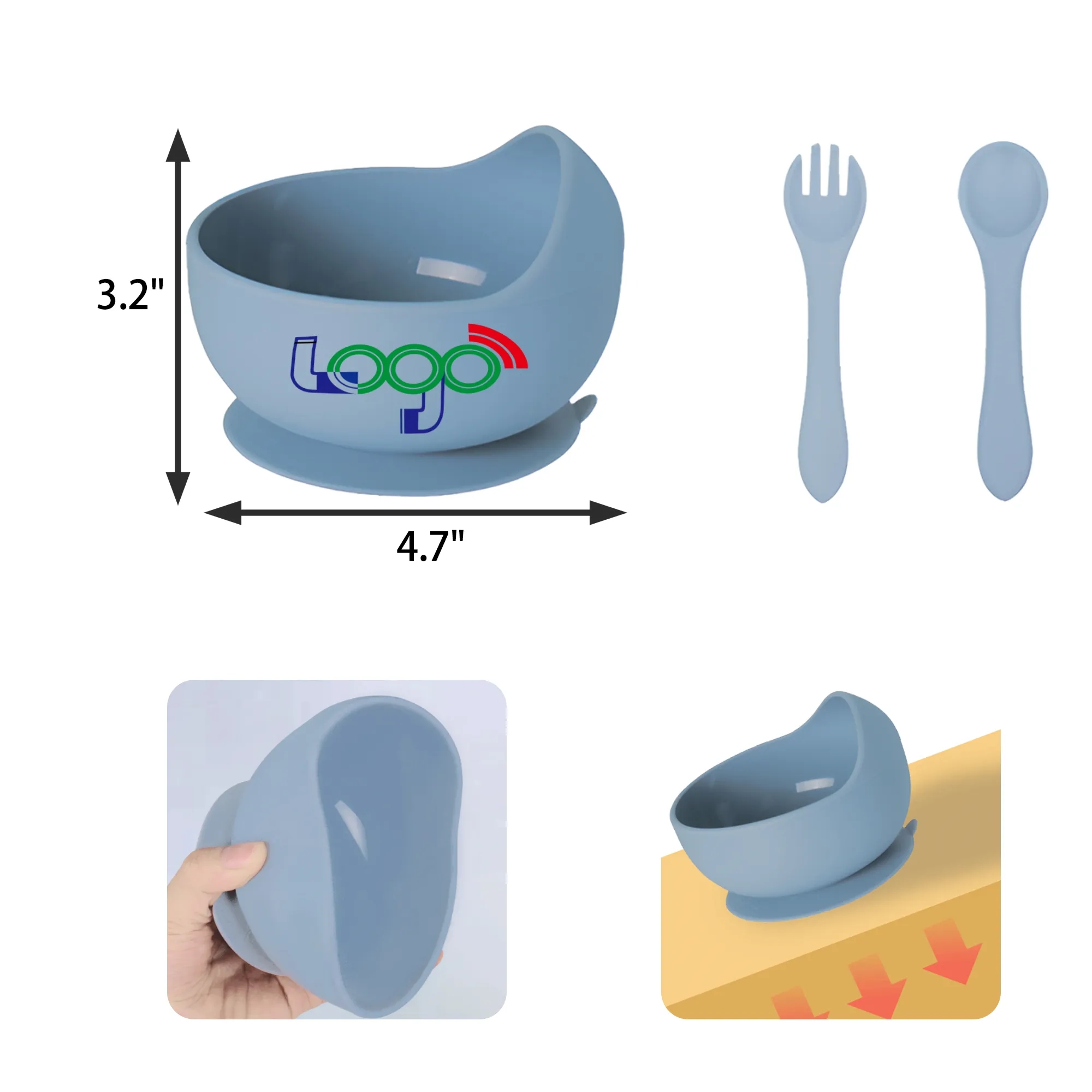 Toddler Suction Cup  Silicone Bowl Set 2