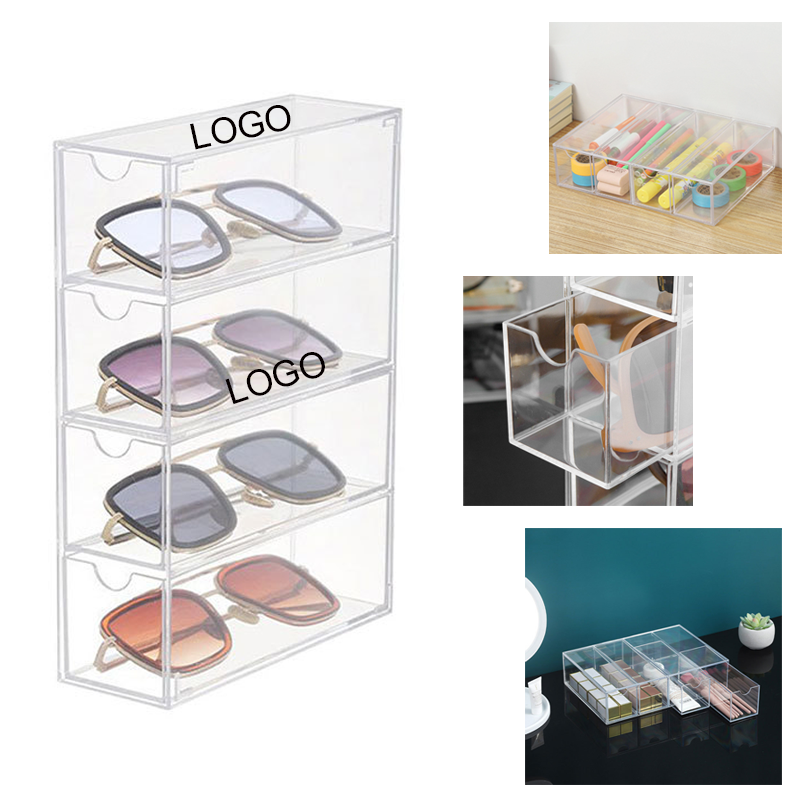 Four-layer drawer glasses stationery makeup storage box 2