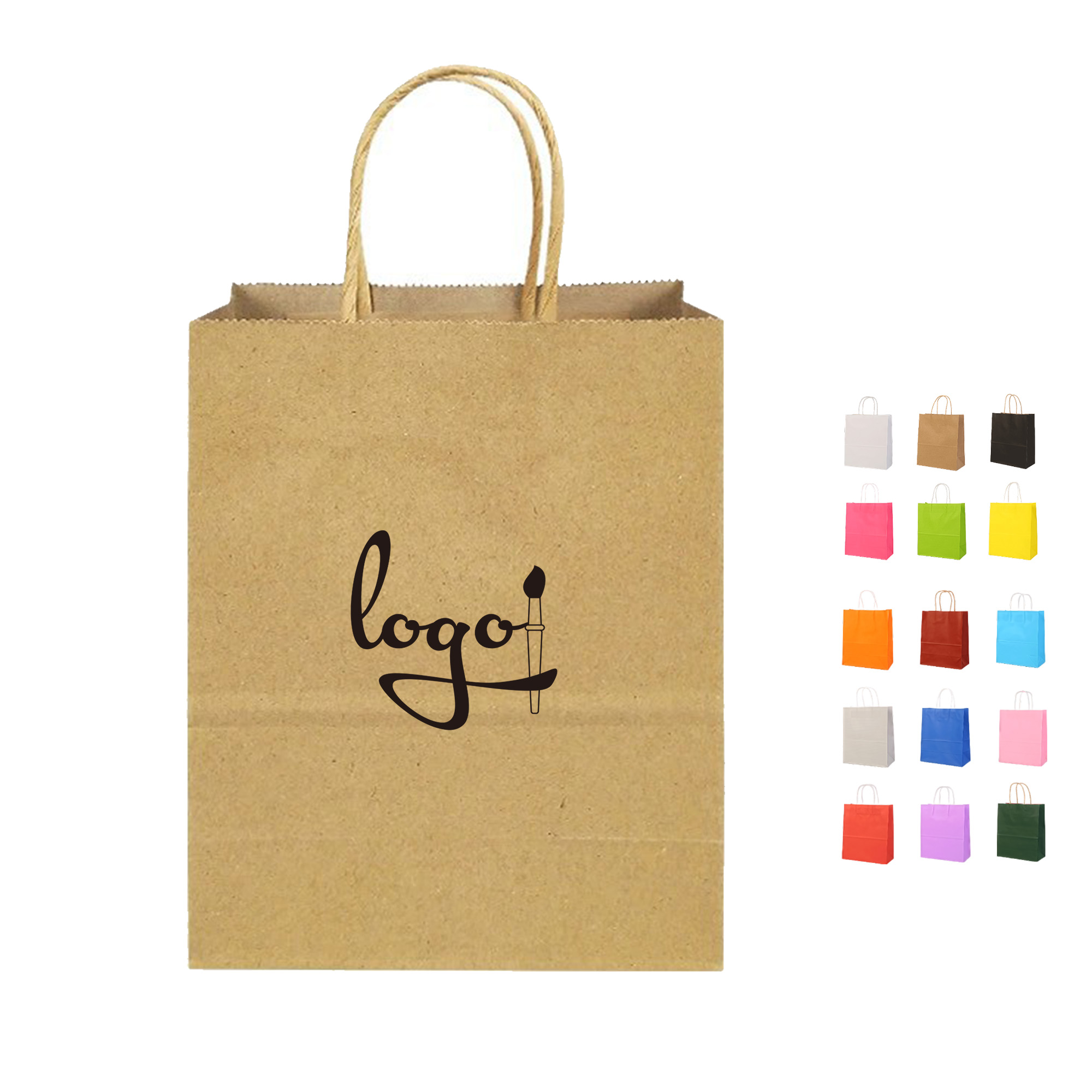 Custom Logo Coloured Kraft Paper Tote Bag 2