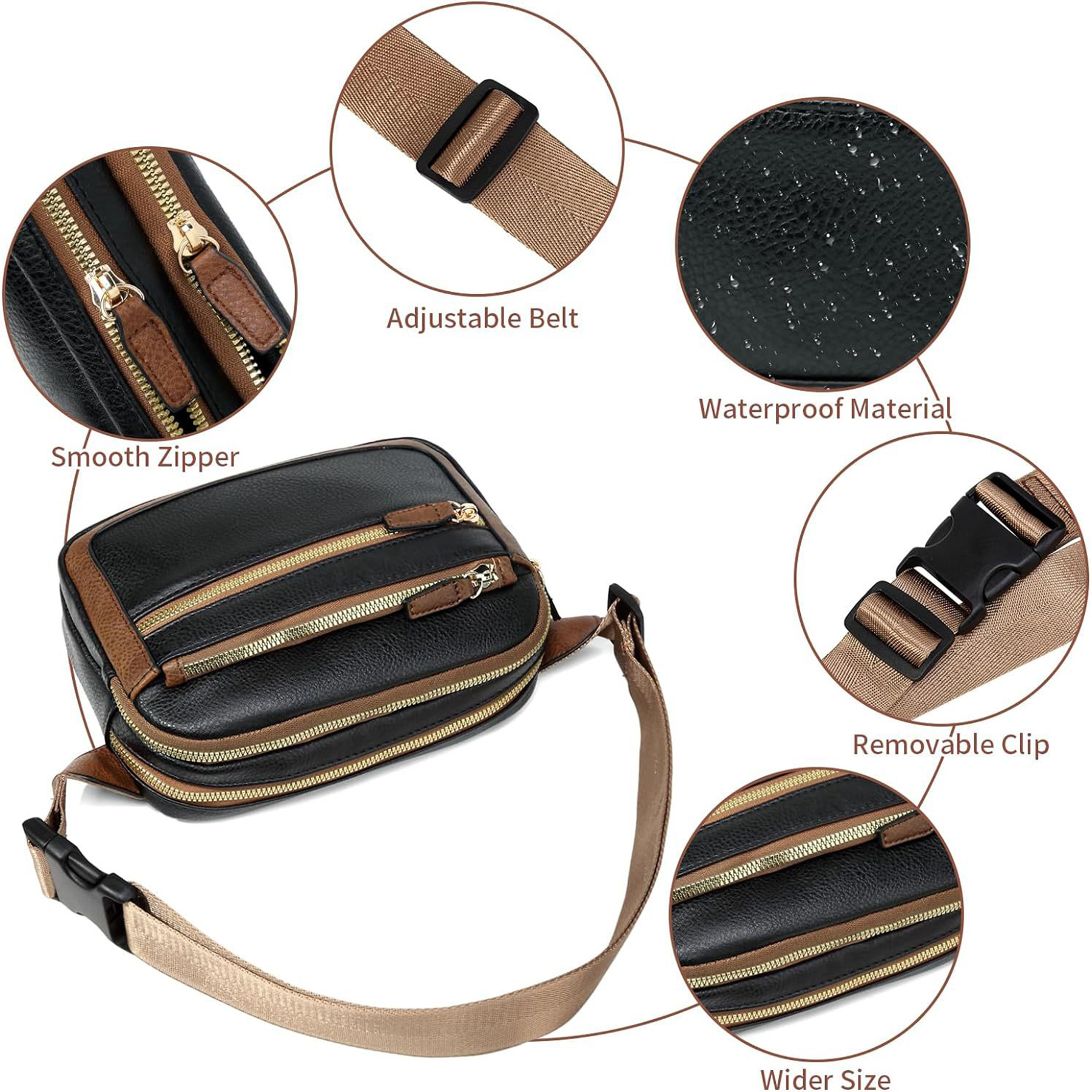 Leather Fanny Pack for Women Men 2