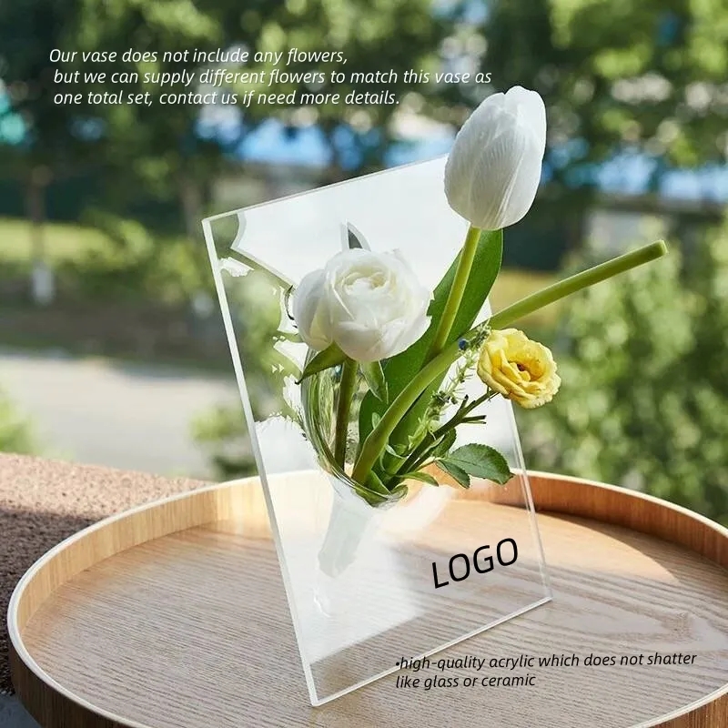 Photo Frame Acrylic Flower Vase for Centerpieces 9