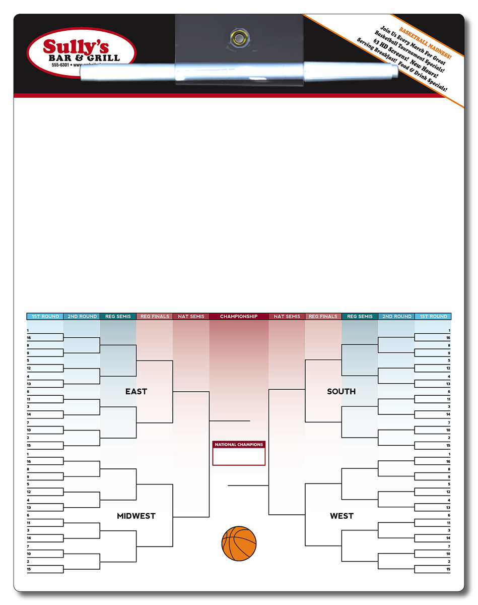 Write-On/Wipe-Off Bracket Board - 8.5x11 Laminated - 14 pt. 1