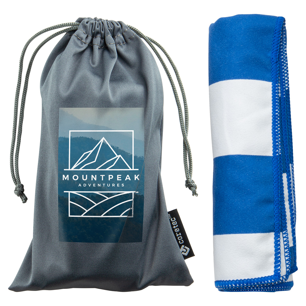 Fairway 15" x 30" Striped Microfiber Sports Towel with Carrying Pouch 3