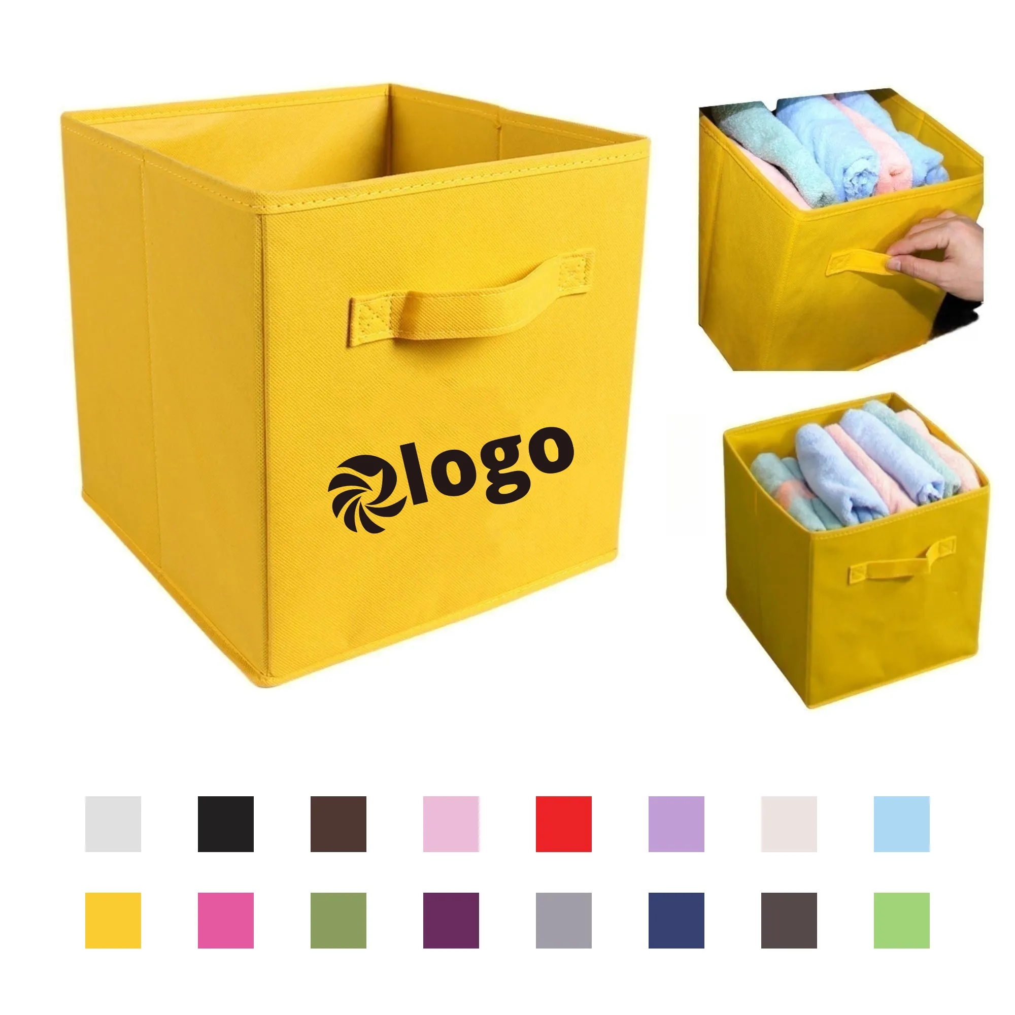 Fabric Storage Box Clothes Organizer With Handle 3