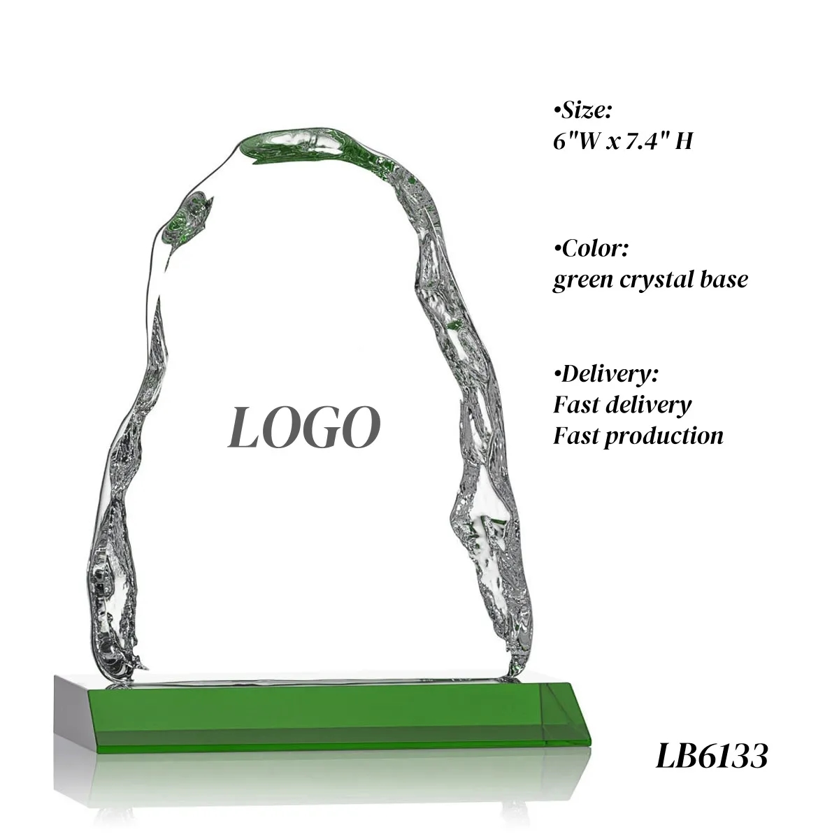 3D Crystal Iceberg Award Glass Trophy Supplier 5